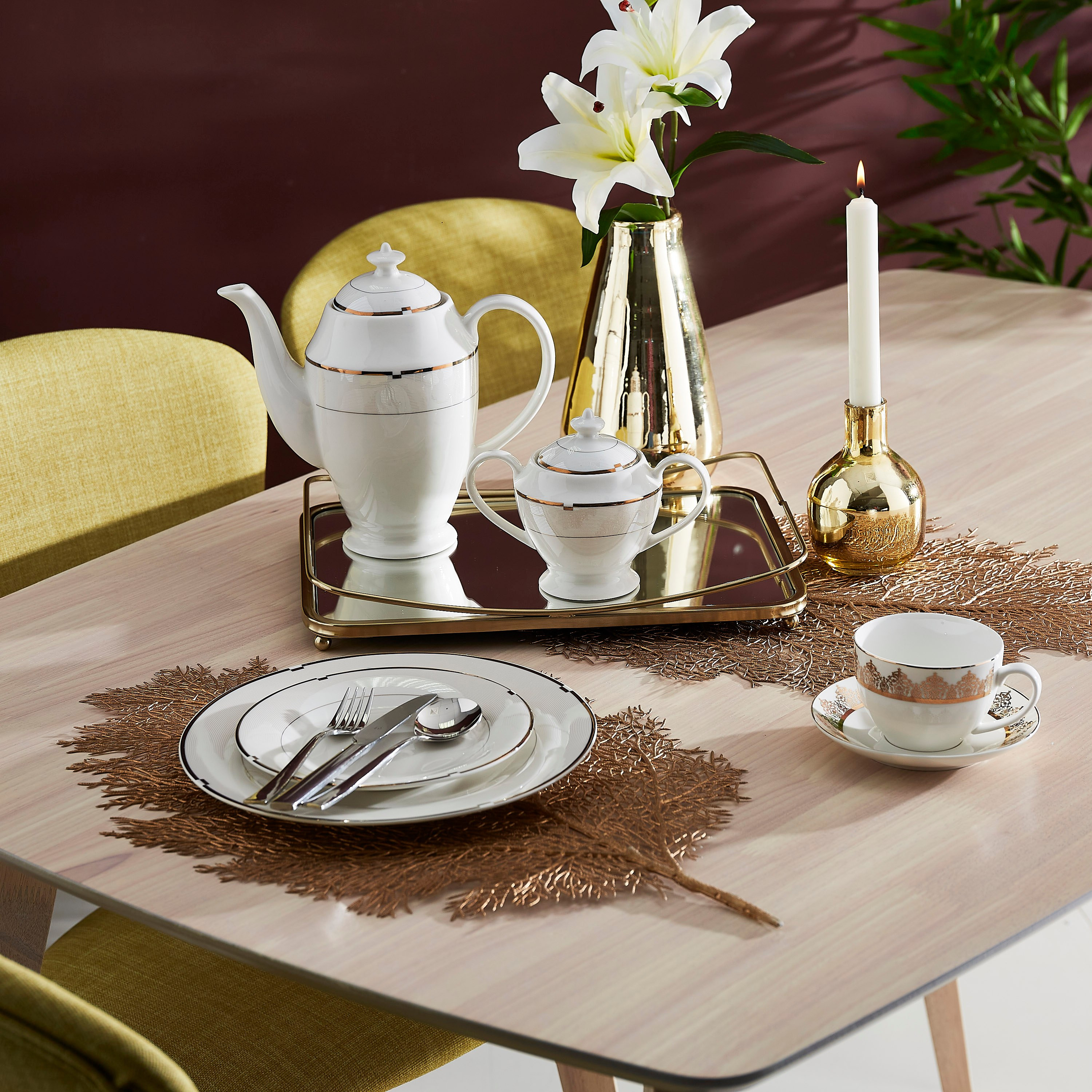طبق جانبي ذهبي من البورسلين - 19 سم-hbxdecorandfurnishings-tabletop-crockery-image-3