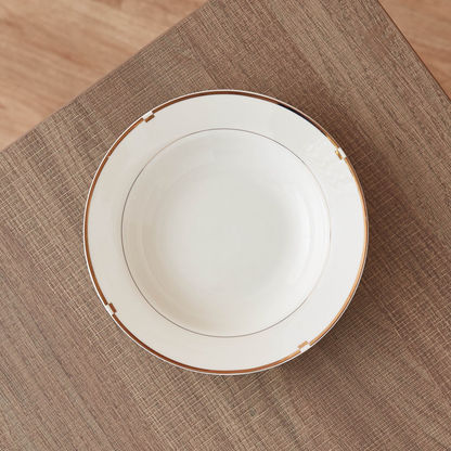 Gold Rib Porcelain Soup Plate - 20 cm