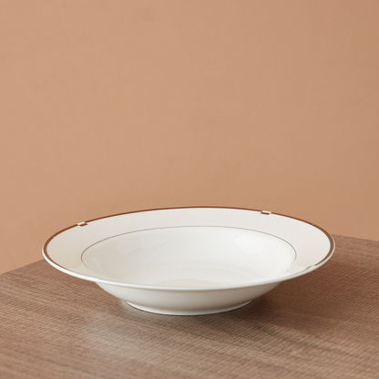 Gold Rib Porcelain Soup Plate - 20 cms
