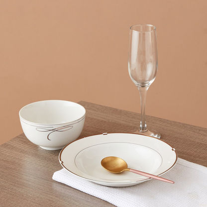 Gold Rib Porcelain Soup Plate - 20 cm-Crockery-image-3