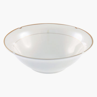 Gold Rib Porcelain Serving Bowl - 23 cms