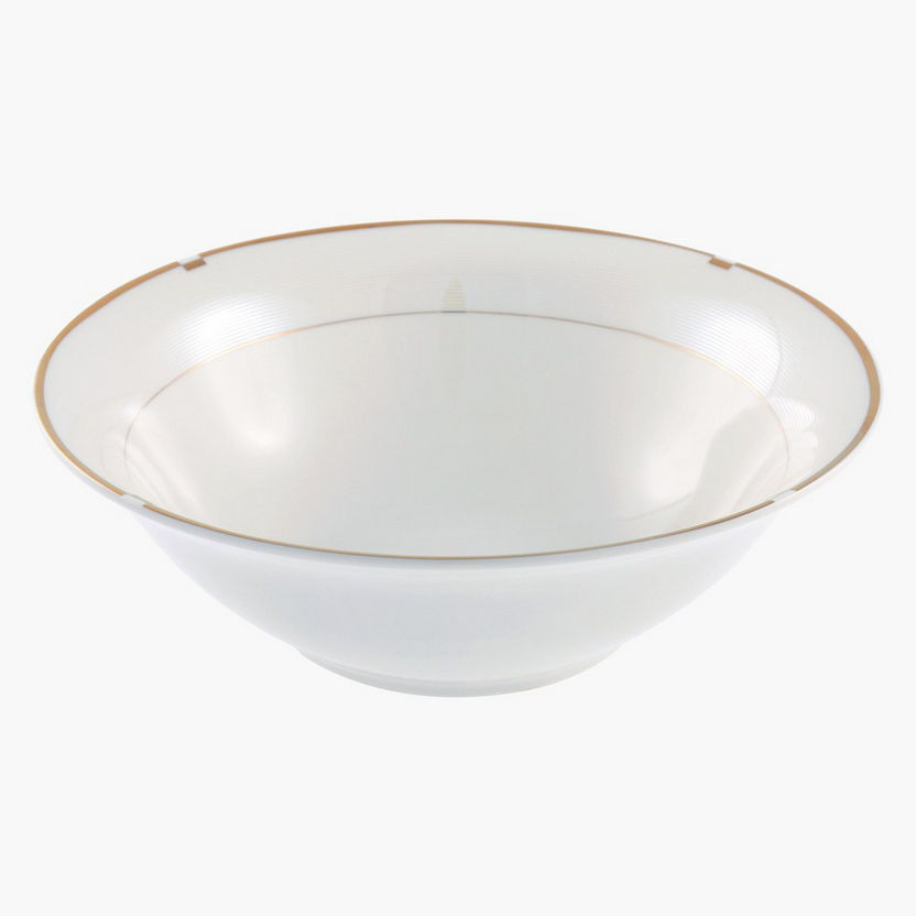 Gold Rib Porcelain Serving Bowl - 23 cm-Serveware-image-0