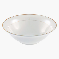 Gold Rib Porcelain Serving Bowl - 23 cm