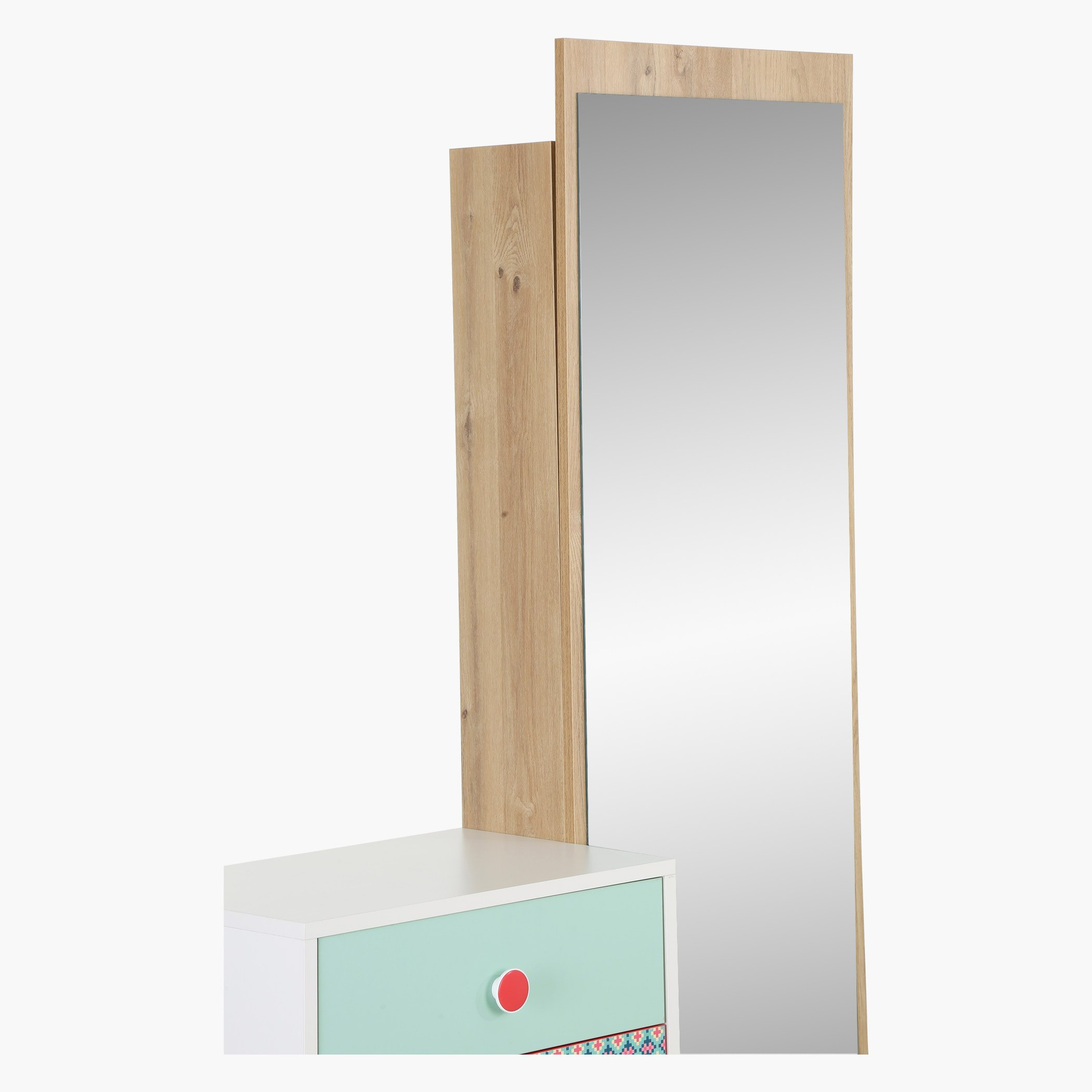 طاولة تزيين طويلة بـ4 أدراج ومرآة ووحدة تخزين من موروكو مينتي-hbxfurniture-kidsroom-kidsdressersandmirrors-image-5