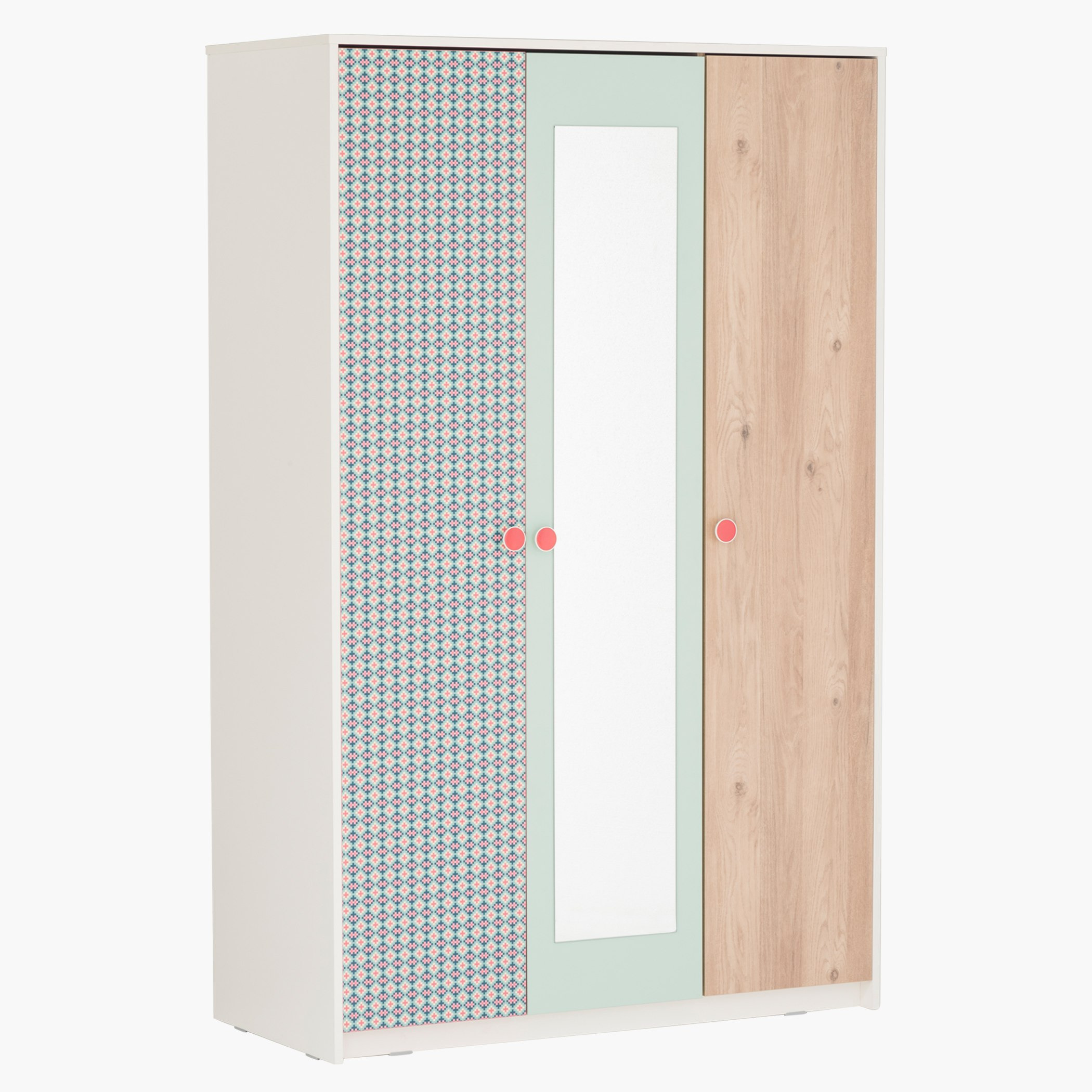 Morocco Minty 3-Door Wardrobe with Mirror-hbxfurniture-wardrobes-image-1