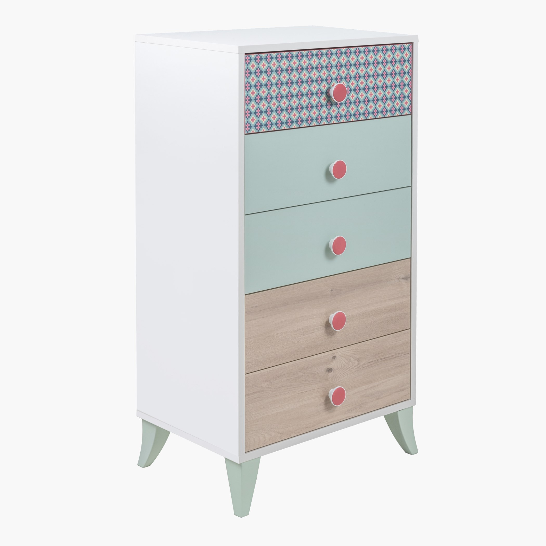 وحدة تخزين بـ5 أدراج من مروكو مينتي-hbxkidsandyouth-dressersandchests-chestofdrawers-image-1
