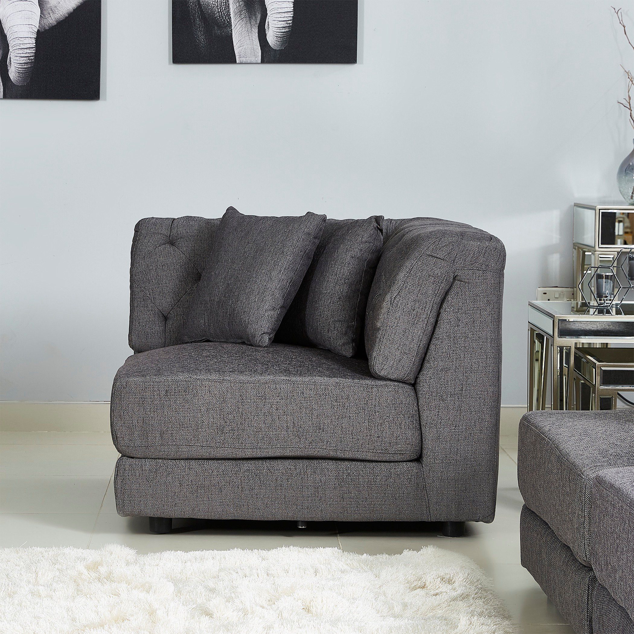 Emotion Fabric Corner Sofa with 2 Cushions-hbxfurniture-livingroom-sofasandsofasets-image-1