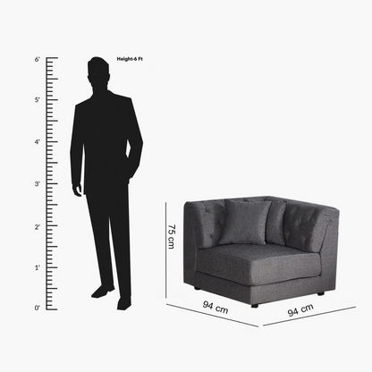 Emotion Fabric Corner Sofa with 2 Cushions-Corner Sofas-image-7
