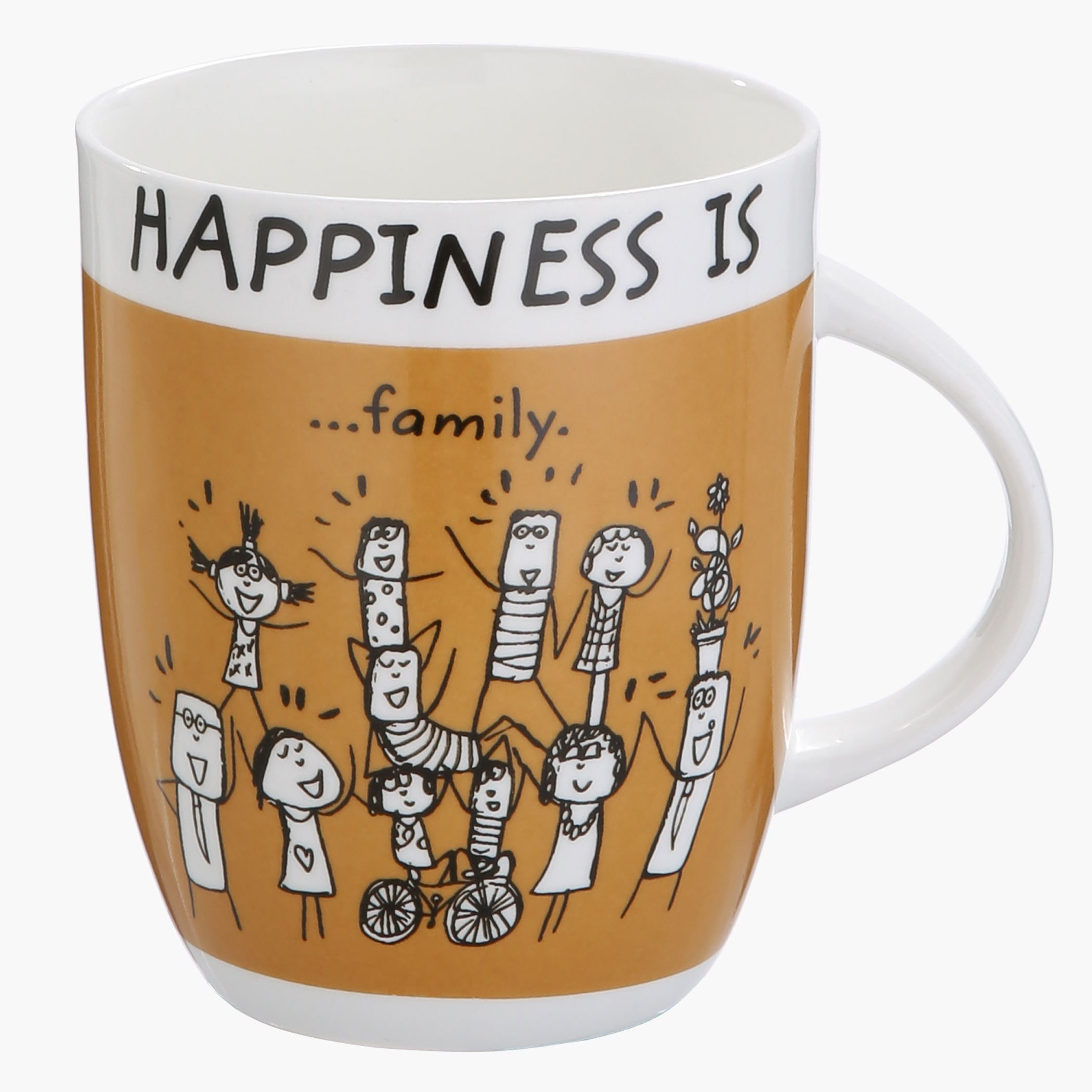 Happiness is Family Printed Mug -355 ml-hbxdecorandfurnishings-tabletop-crockery-image-1