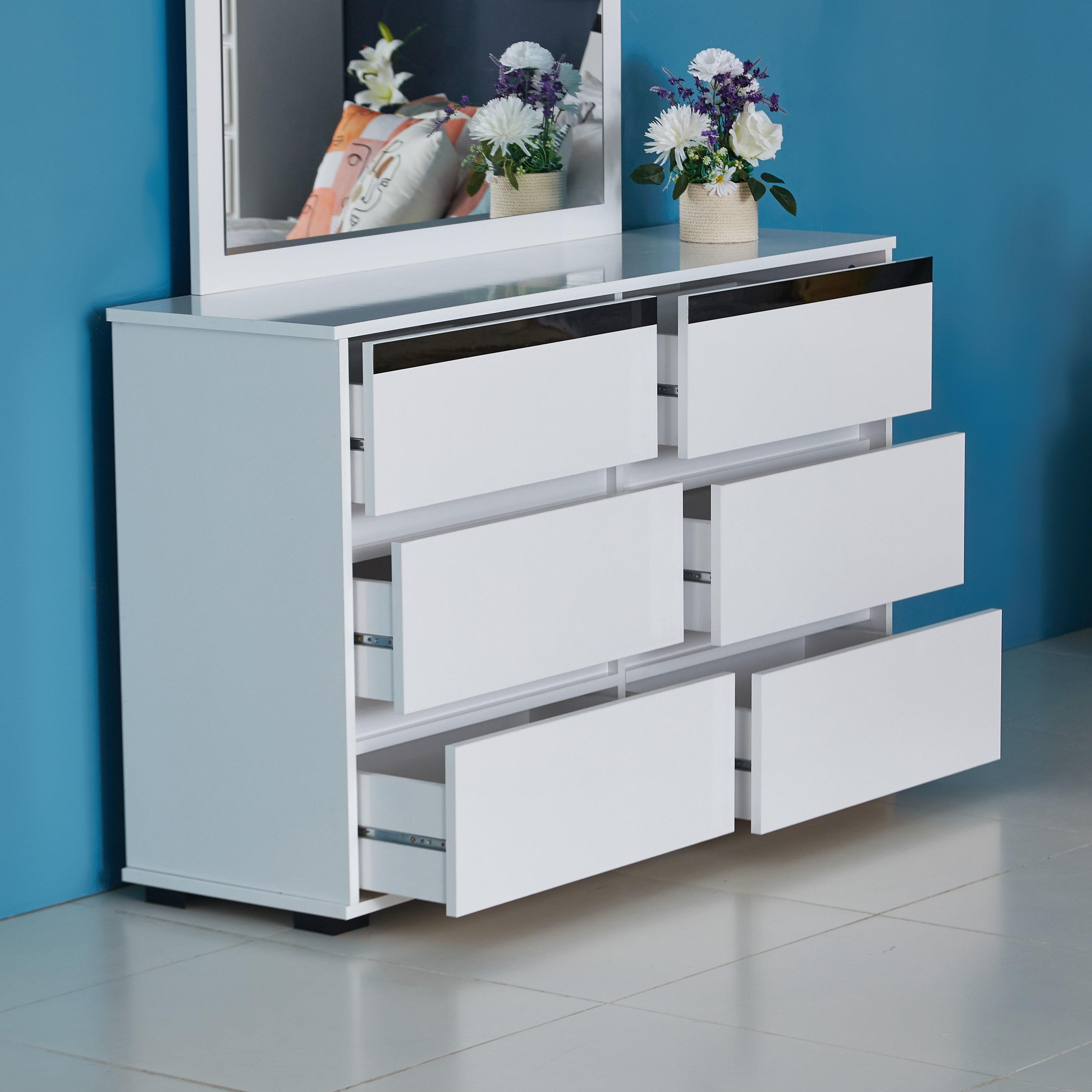 طاولة تزيين كبيرة 6 أدراج دون مرآة من ماتيلدا-hbxfurniture-bedroom-dressersandmirrors-image-3