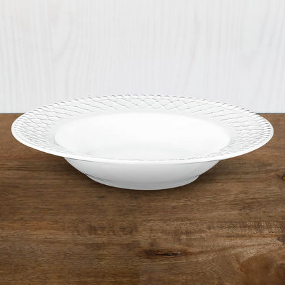 Bella Embossed Porcelain Soup Plate - 21 cm-Crockery-image-1