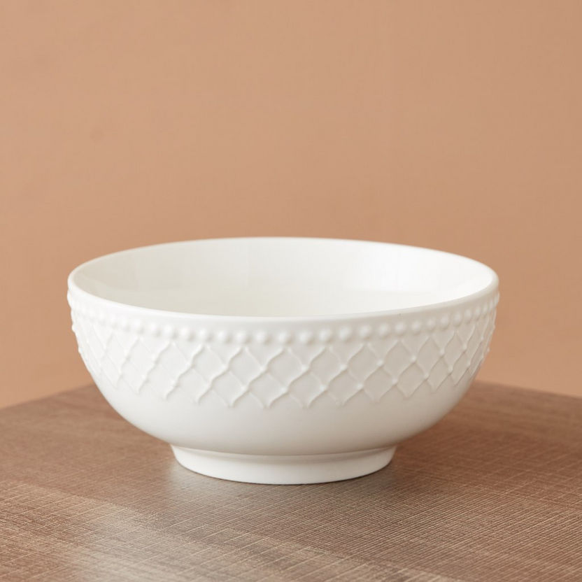 Bella Embossed Porcelain Cereal Bowl - 15 cm-Crockery-image-0