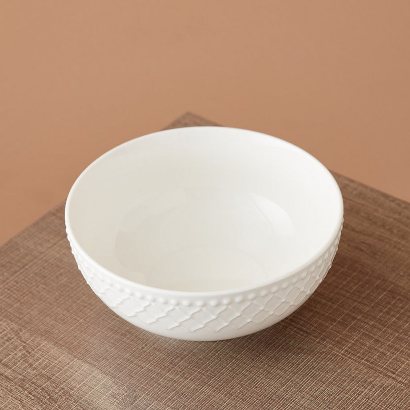 Bella Embossed Porcelain Cereal Bowl - 15 cm-Crockery-image-1