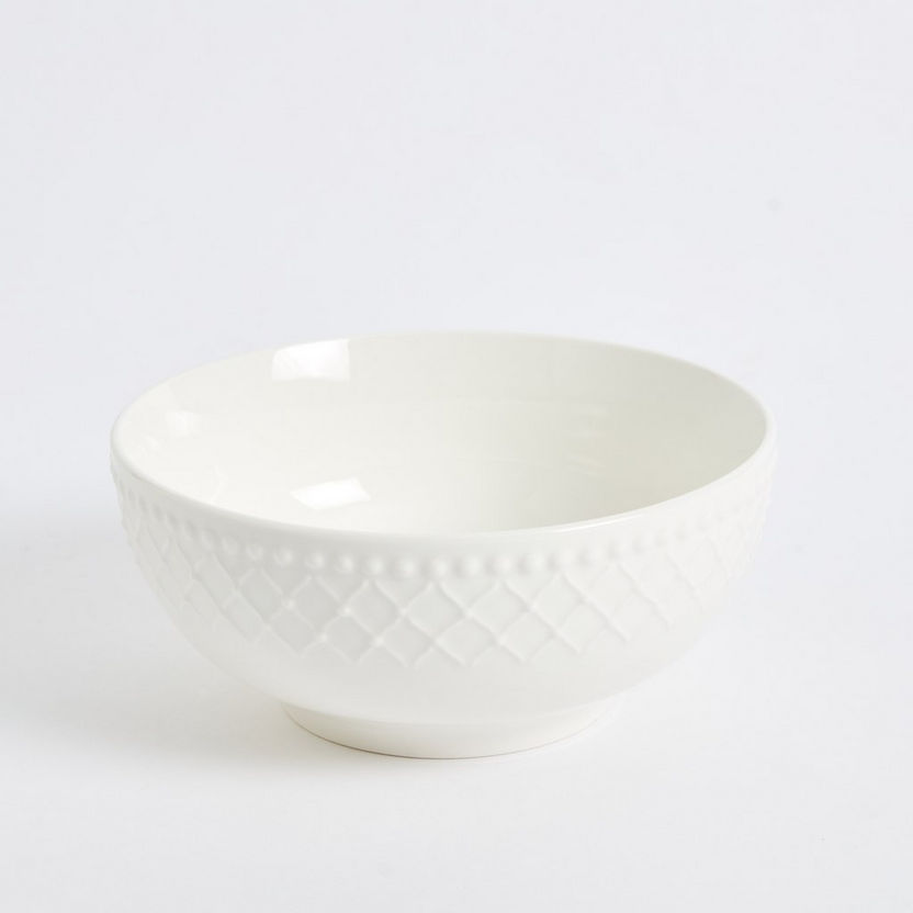 Bella Embossed Porcelain Cereal Bowl - 15 cm-Crockery-image-4