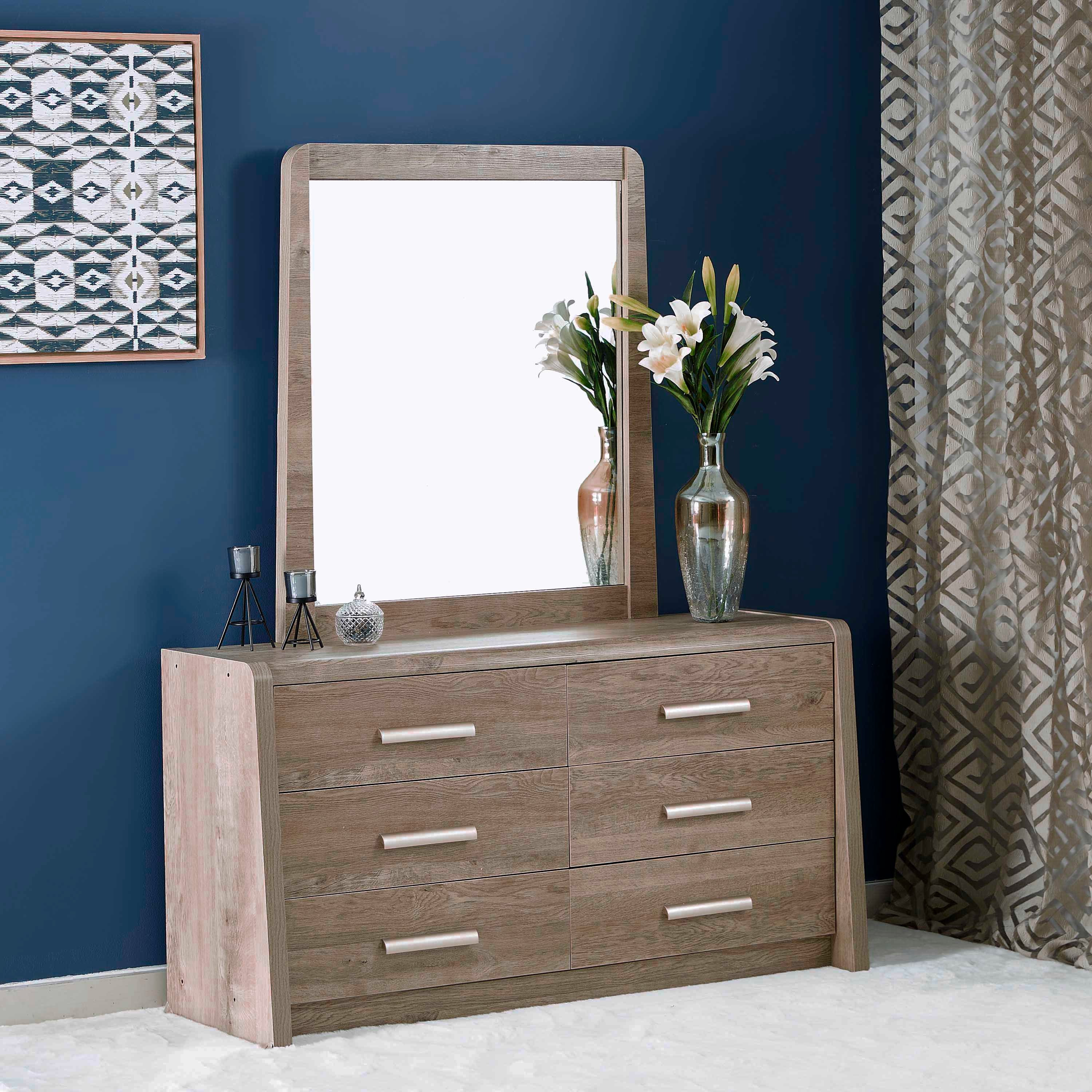 Curvy Rectangular Mirror without 6-Drawer Dresser-hbxfurniture-bedroom-dressersandmirrors-image-4
