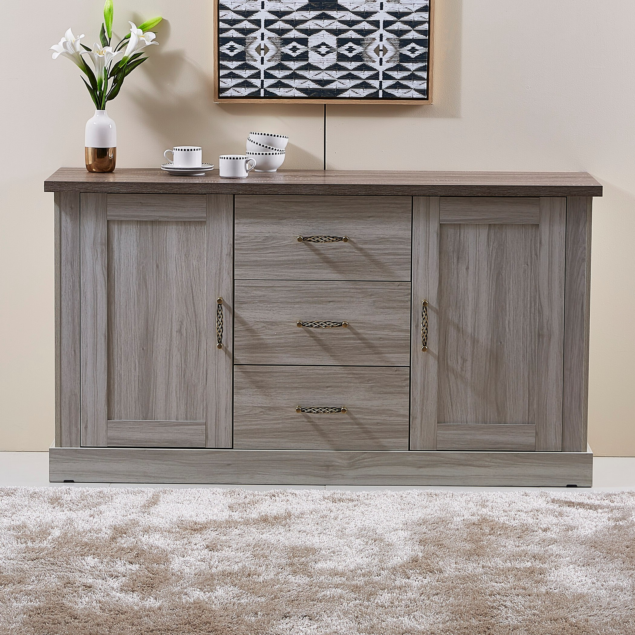 Angelic 3-Drawer Sideboard Buffet with 2 Doors-hbxfurniture-diningroom-buffetsandsideboards-image-2