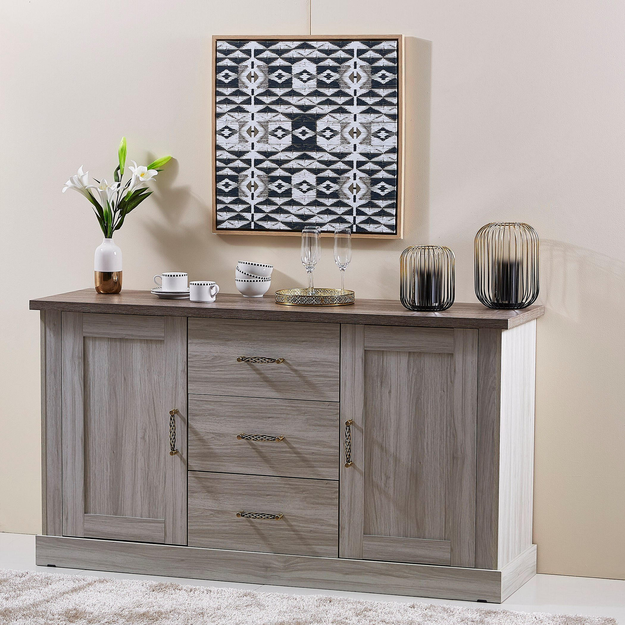 Angelic 3-Drawer Sideboard Buffet with 2 Doors-hbxfurniture-diningroom-buffetsandsideboards-image-4