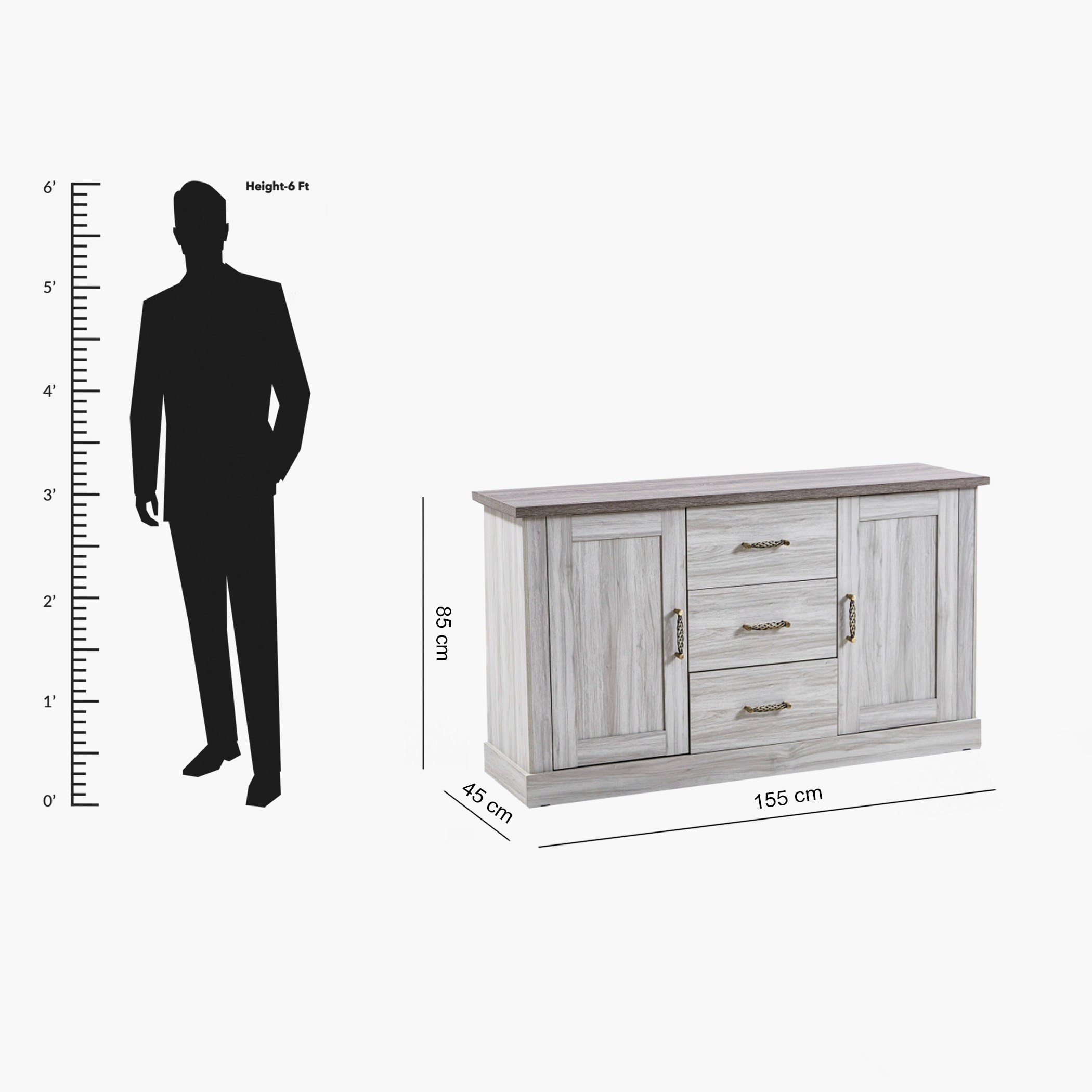 Angelic 3-Drawer Sideboard Buffet with 2 Doors-hbxfurniture-diningroom-buffetsandsideboards-image-6