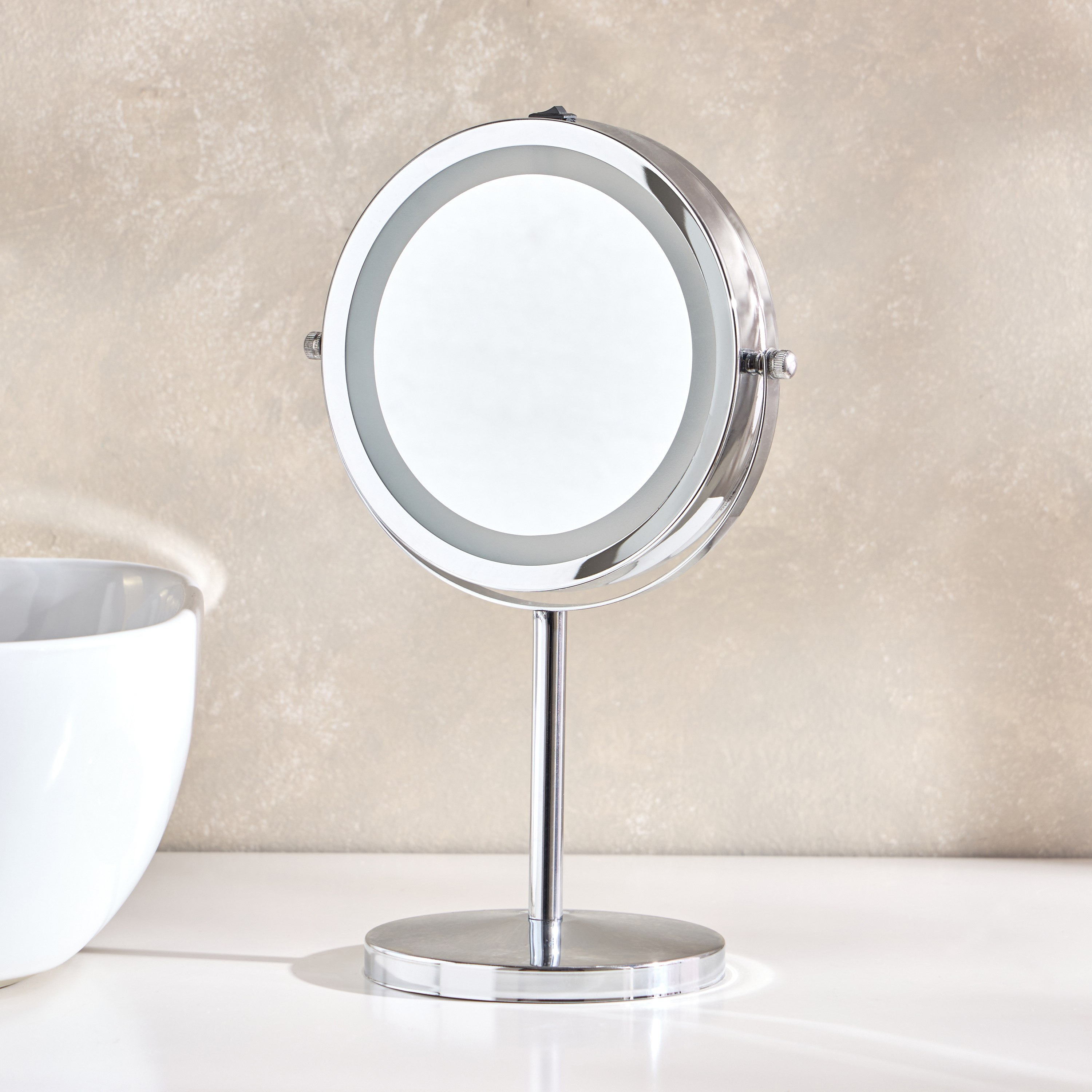 Ailena LED Double Sided 3X Table Mirror  - 17cm-hbxdecorandfurnishings-homeaccessories-novelties-image-1