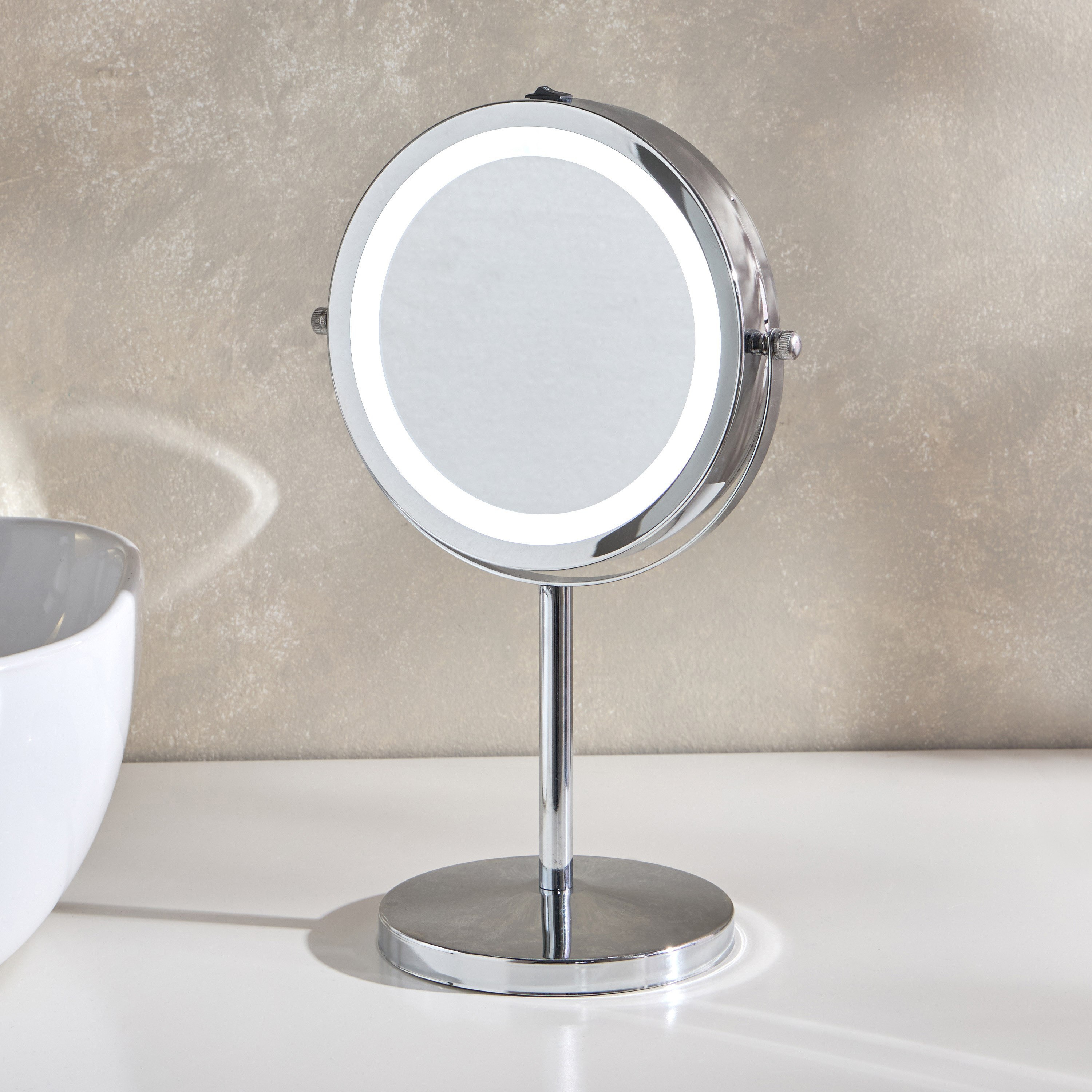 Ailena LED Double Sided 3X Table Mirror  - 17cm-hbxdecorandfurnishings-homeaccessories-novelties-image-2