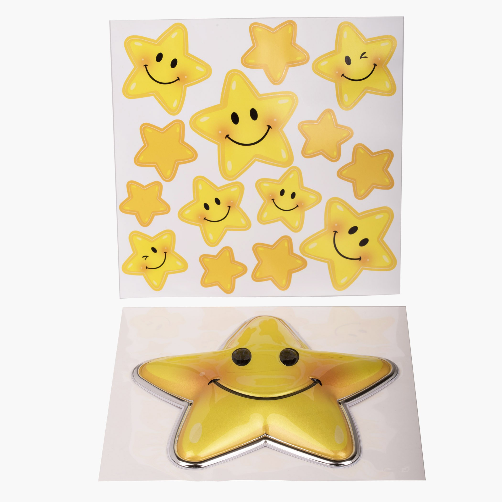 ملصق لتزيين الغرفة بمصباح إل إي دي بشكل نجمة سمايل - 29×22.6 سم-hbxkidsandyouth-walldecor-wallstickers-image-1