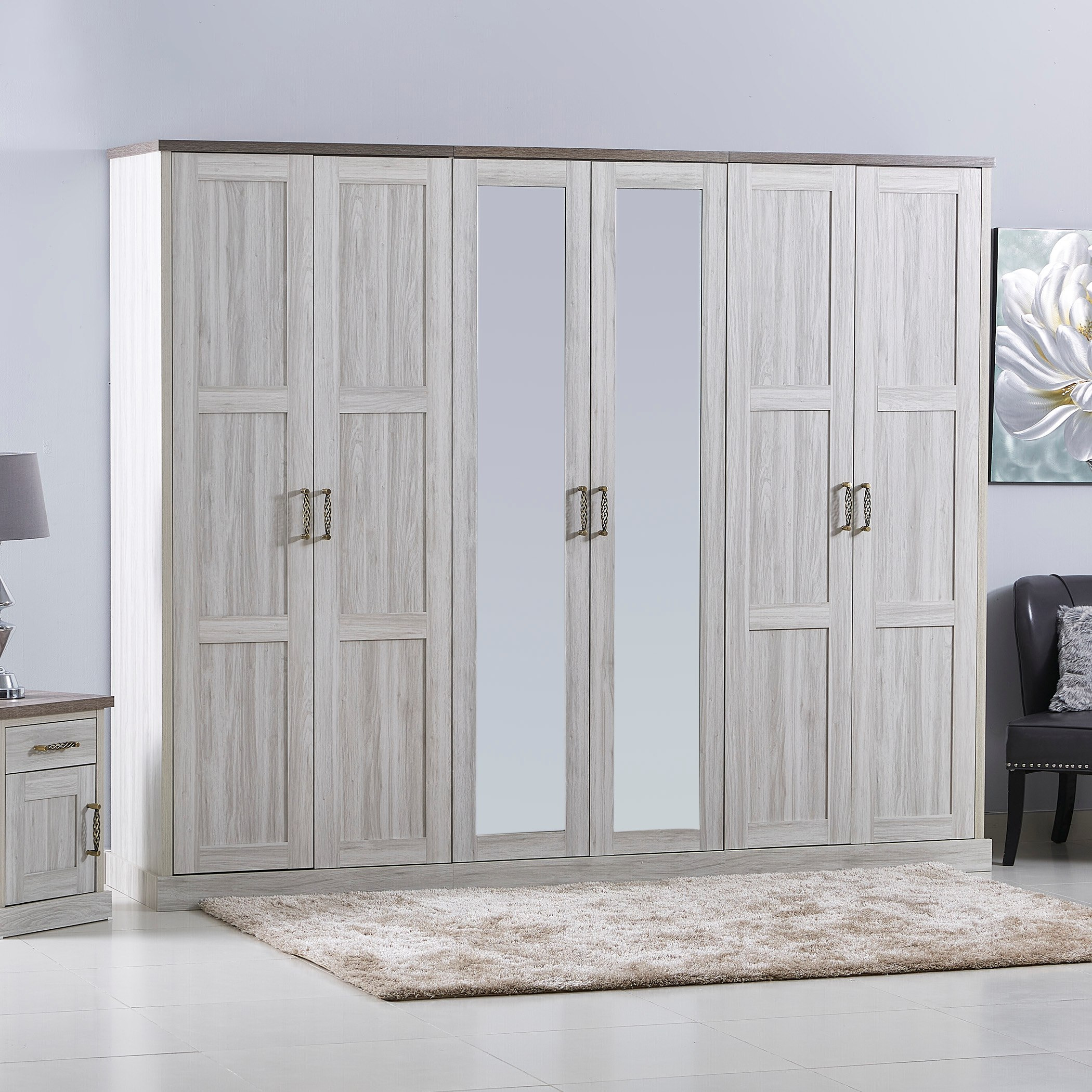 خزانة ملابس بستة أبواب مع مرآة من أنجيليك-hbxfurniture-wardrobes-image-1