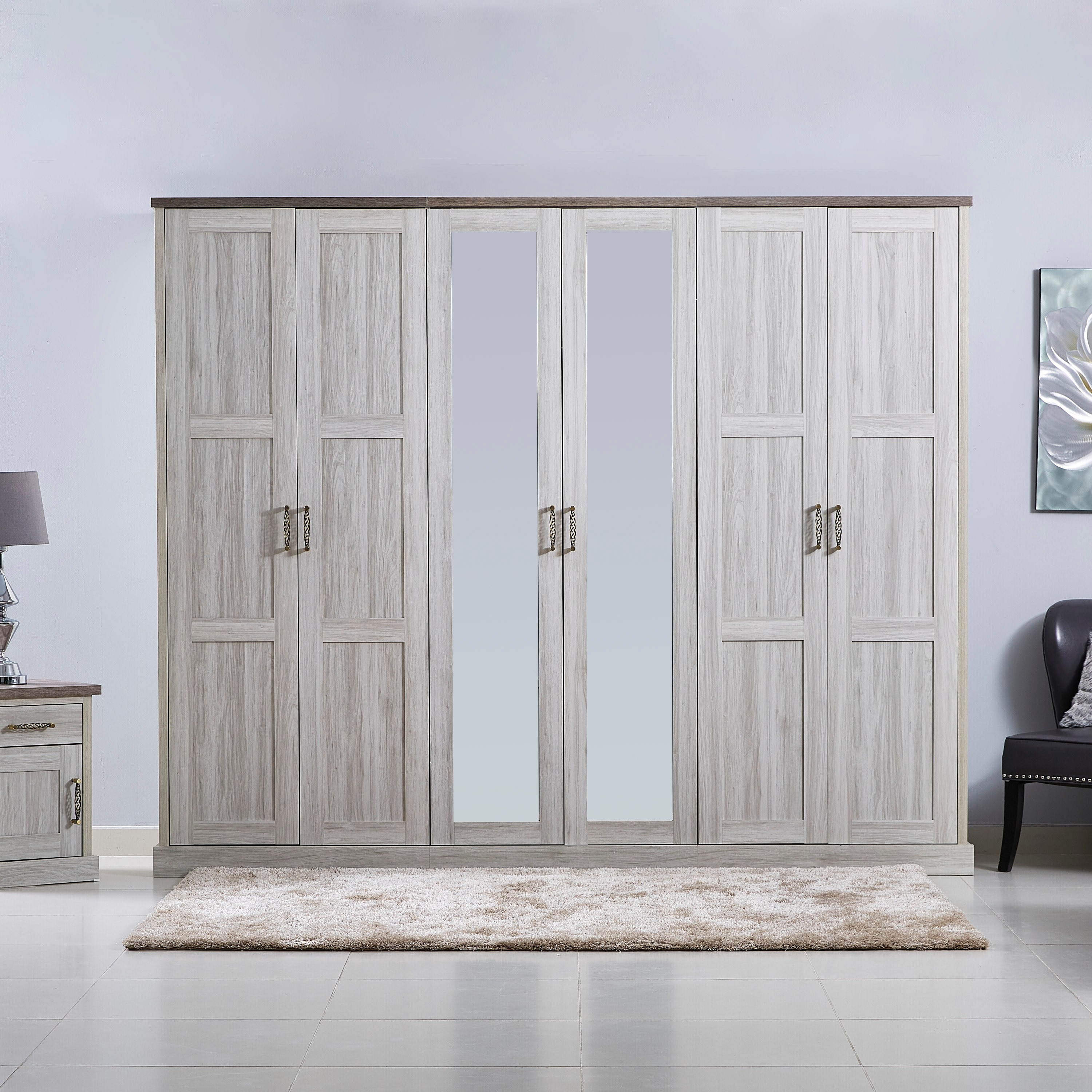 خزانة ملابس بستة أبواب مع مرآة من أنجيليك-hbxfurniture-wardrobes-image-2
