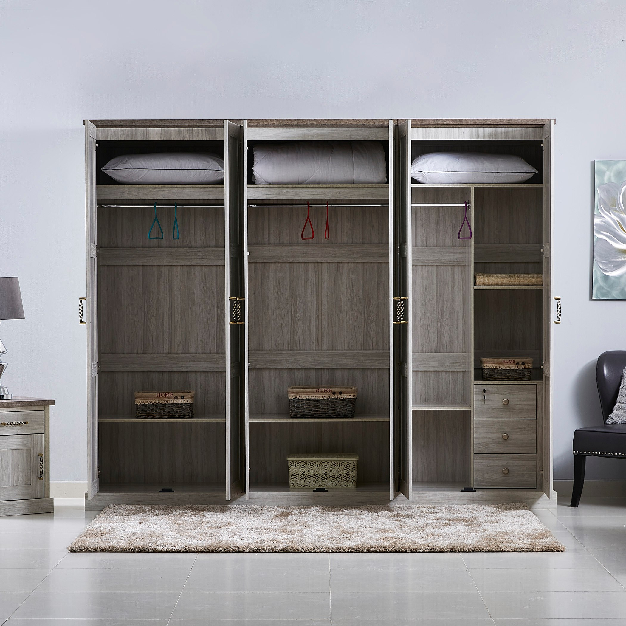 خزانة ملابس بستة أبواب مع مرآة من أنجيليك-hbxfurniture-wardrobes-image-3