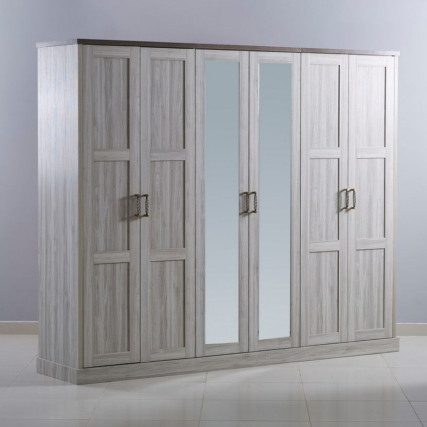 Angelic 6-Door Wardrobe with Mirror-Wardrobes-image-8
