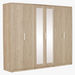 Curvy 6-Door Wardrobe with Mirrors and Drawers-Wardrobes-thumbnailMobile-1
