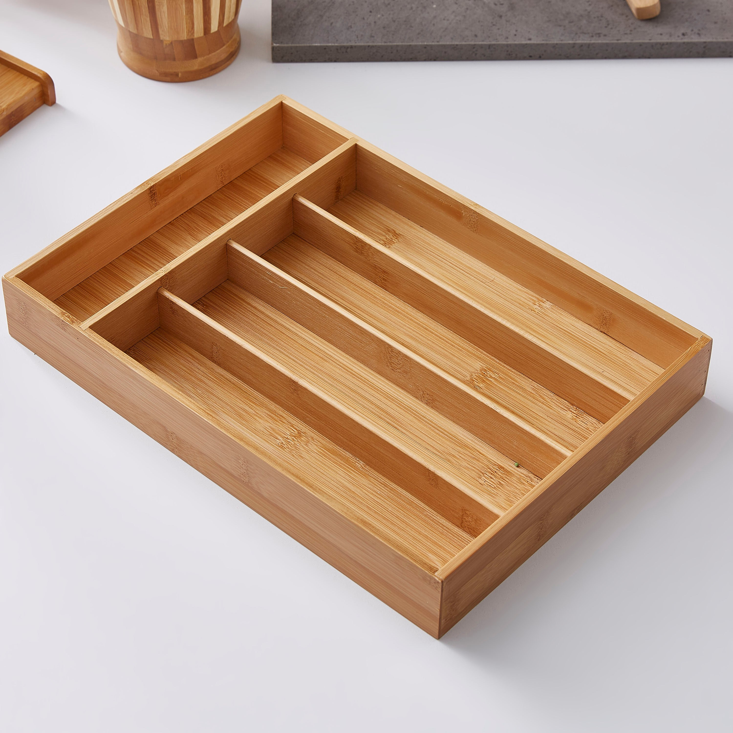 Bamboo Cutlery Tray - 36 cm-hbxhomeware-hbxkitchen-image-1