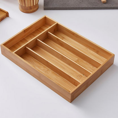 Bamboo Cutlery Tray - 36 cm-Kitchen Racks and Holders-image-0
