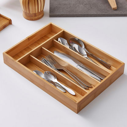 Bamboo Cutlery Tray - 36 cm-Kitchen Racks and Holders-image-2