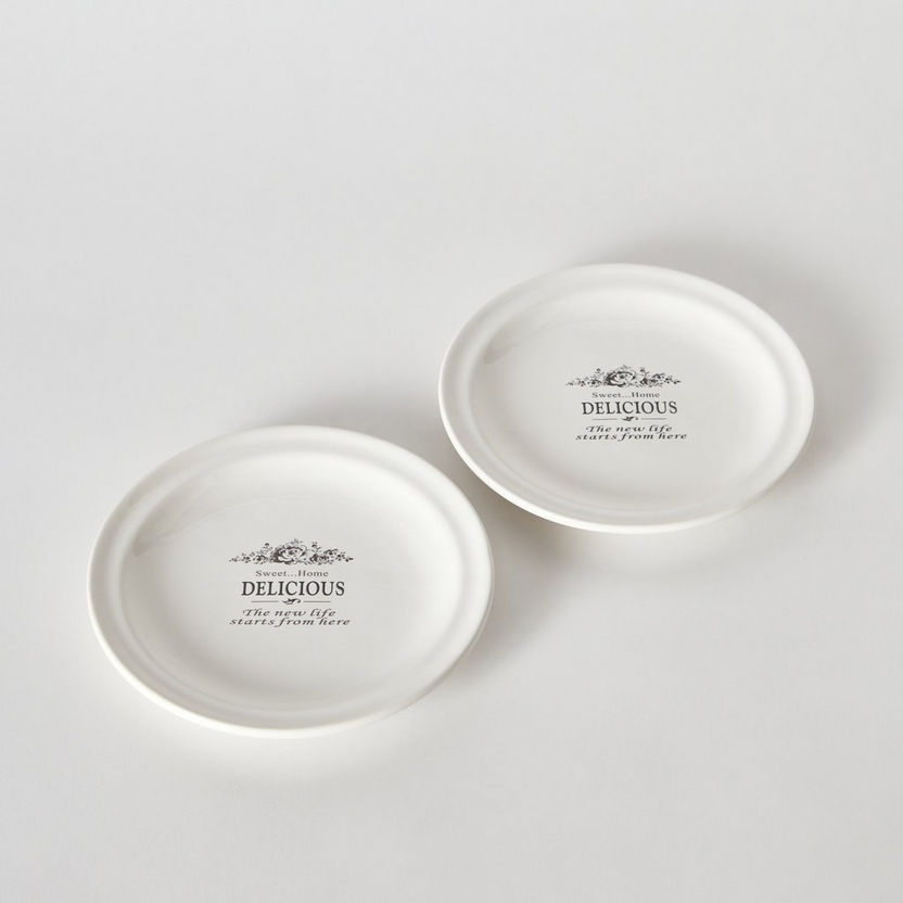 Sweet Home 2-Piece Ceramic Side Plate Set - 18 cm-Crockery-image-4