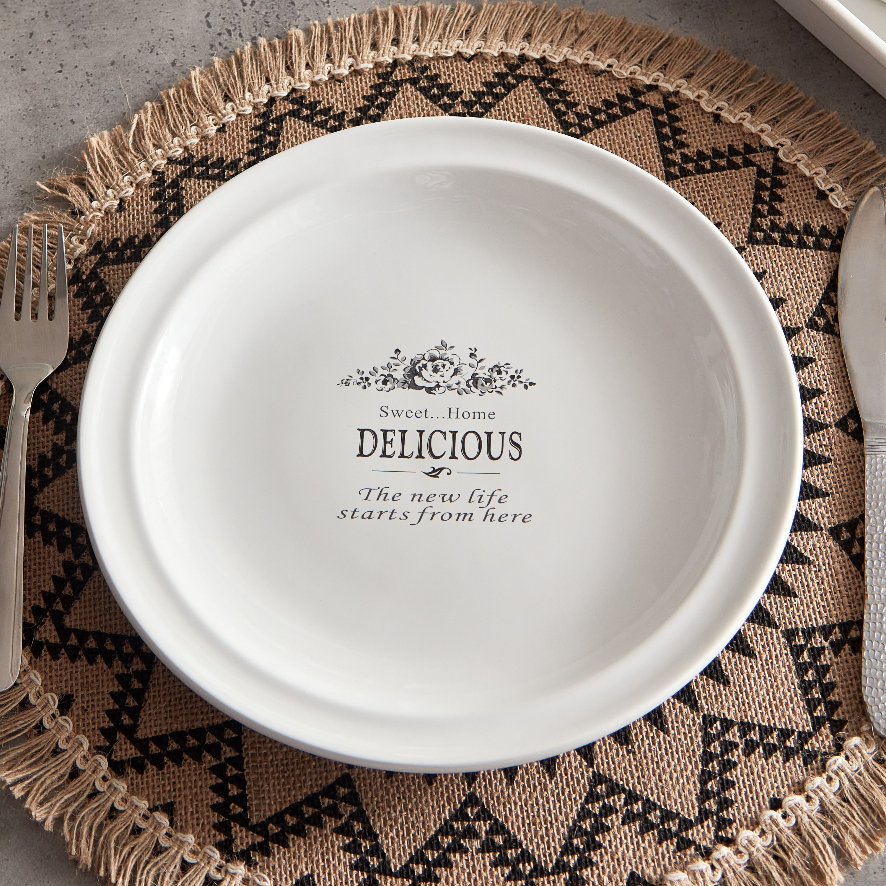 Sweet Home Ceramic Dinner Plate - 26 cm-hbxdecorandfurnishings-tabletop-crockery-image-2