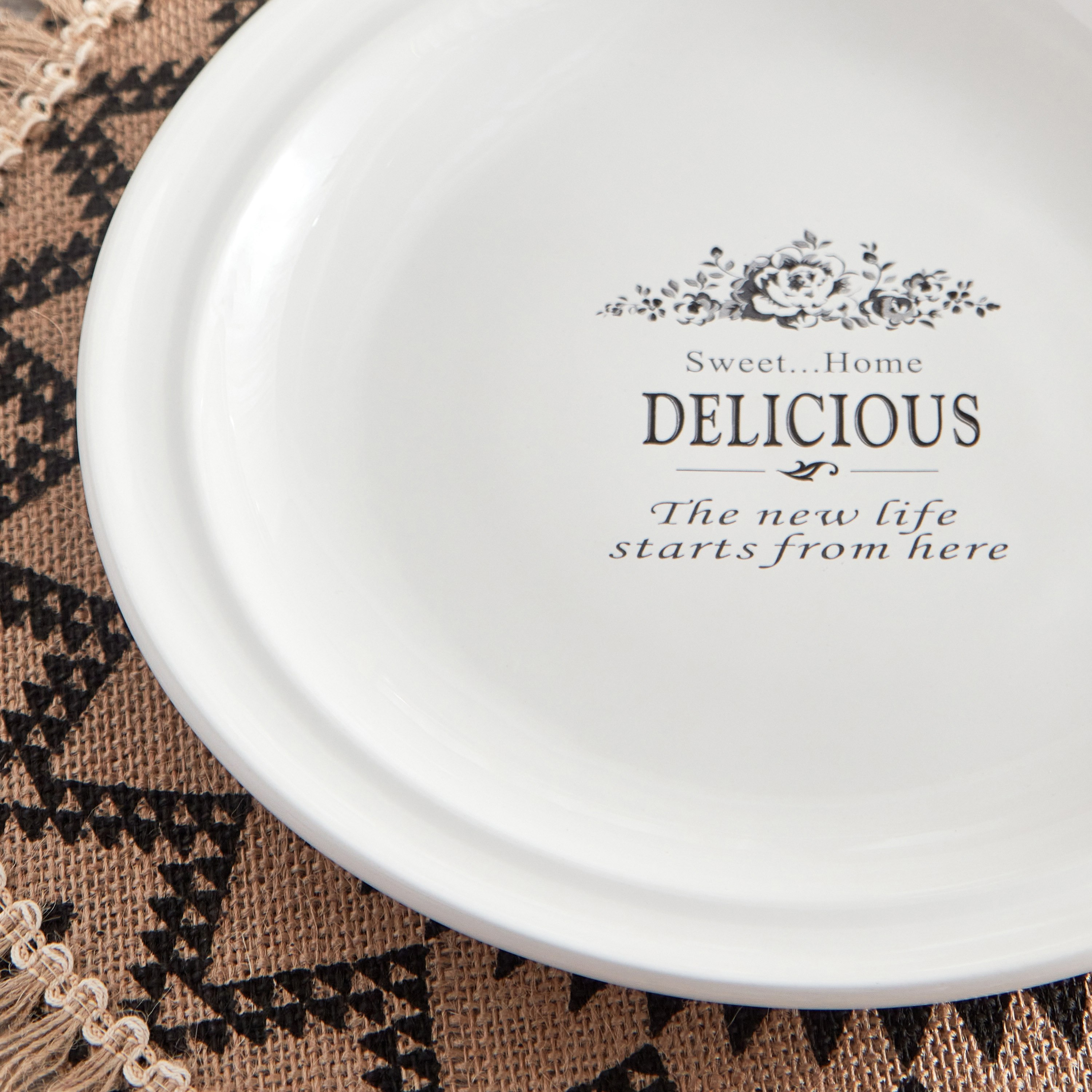 Sweet Home Ceramic Dinner Plate - 26 cm-hbxdecorandfurnishings-tabletop-crockery-image-3