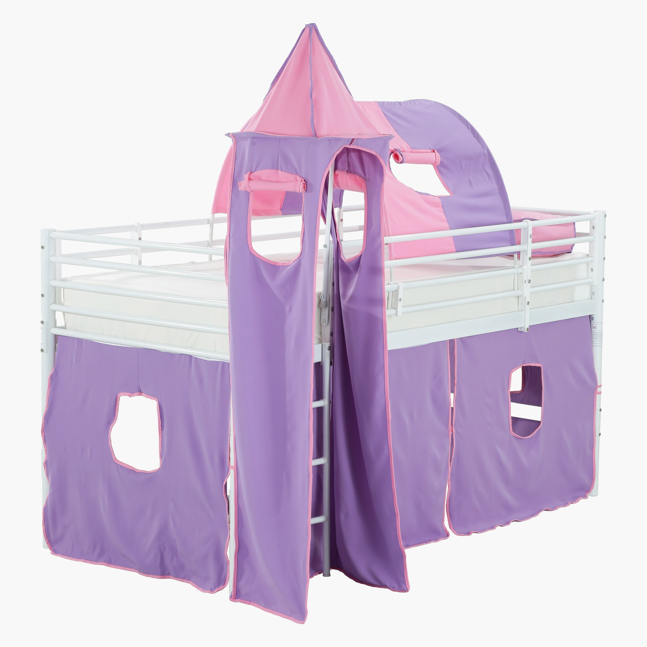 سرير بطابقين مع خيمة برنسيس - 90×200 سم-hbxkidsandyouth-bedsandbedsets-bunkbeds-single-image-3
