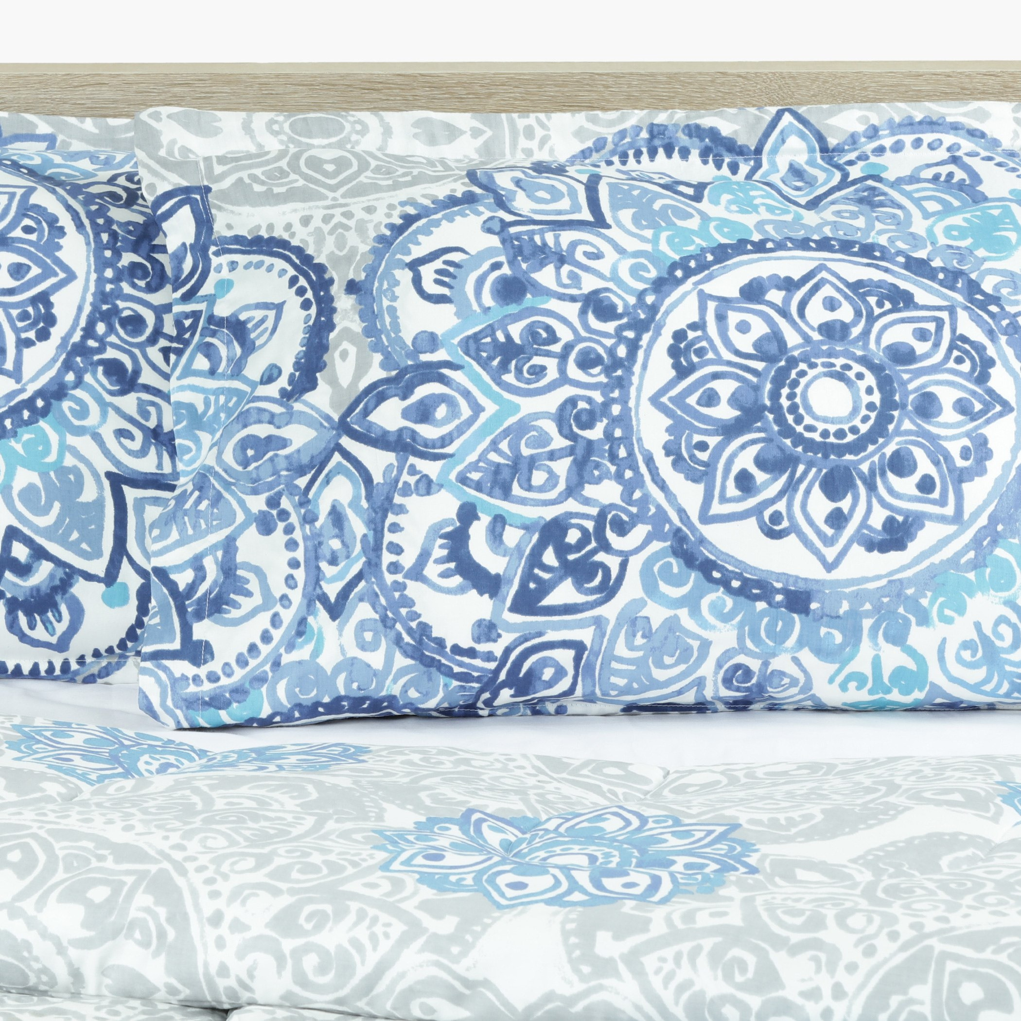 طقم لحاف مزدوج من 3 قطع بطبعات ماندالا - 220x160سم-hbxkidsandyouth-beddingandfurnishings-comfortersets-image-2