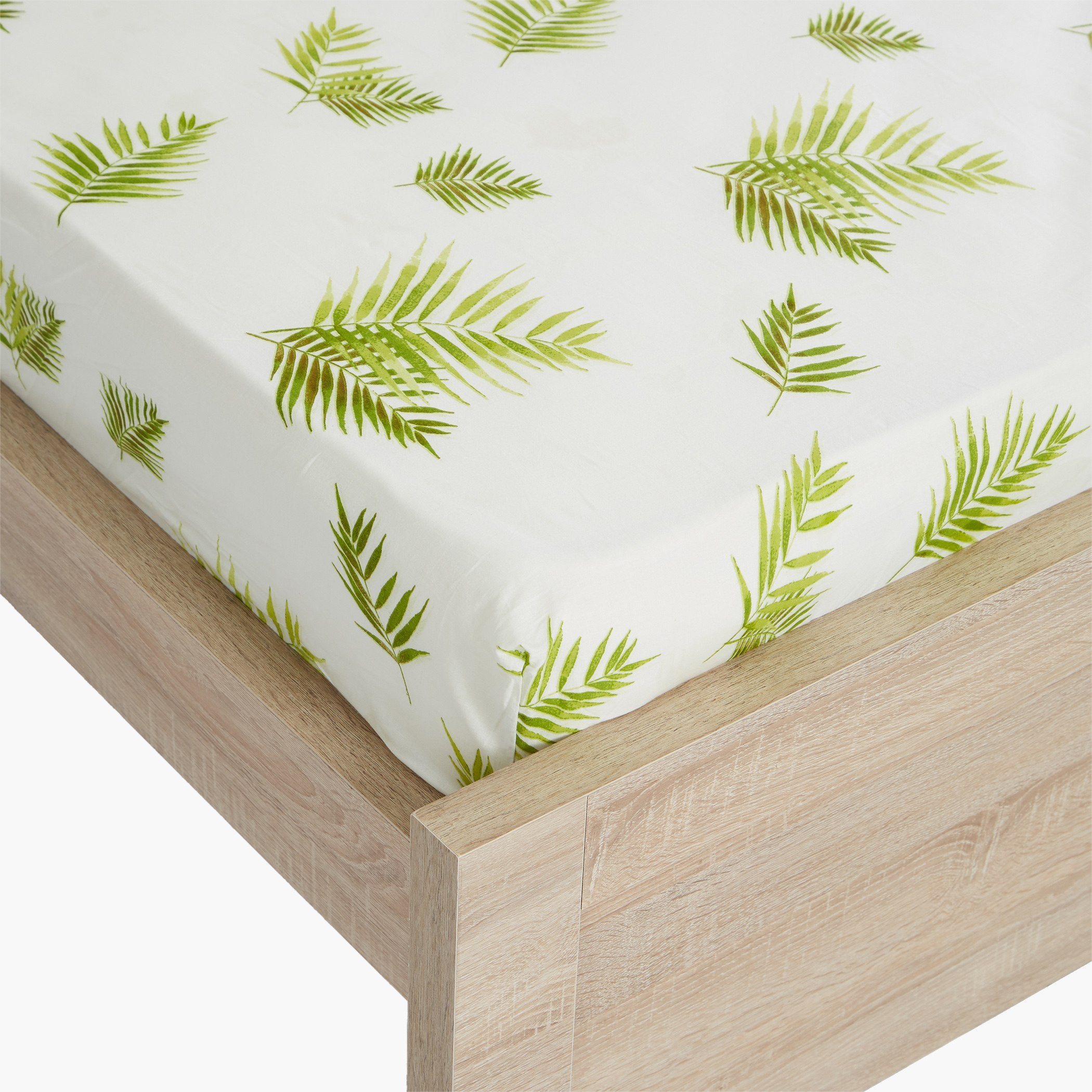 شرشف مطّاطي حجم كوين بطبعات أوراق شجر من بوتانيك - 150x200 سم-hbxhomeware-hbxbedroom-image-1