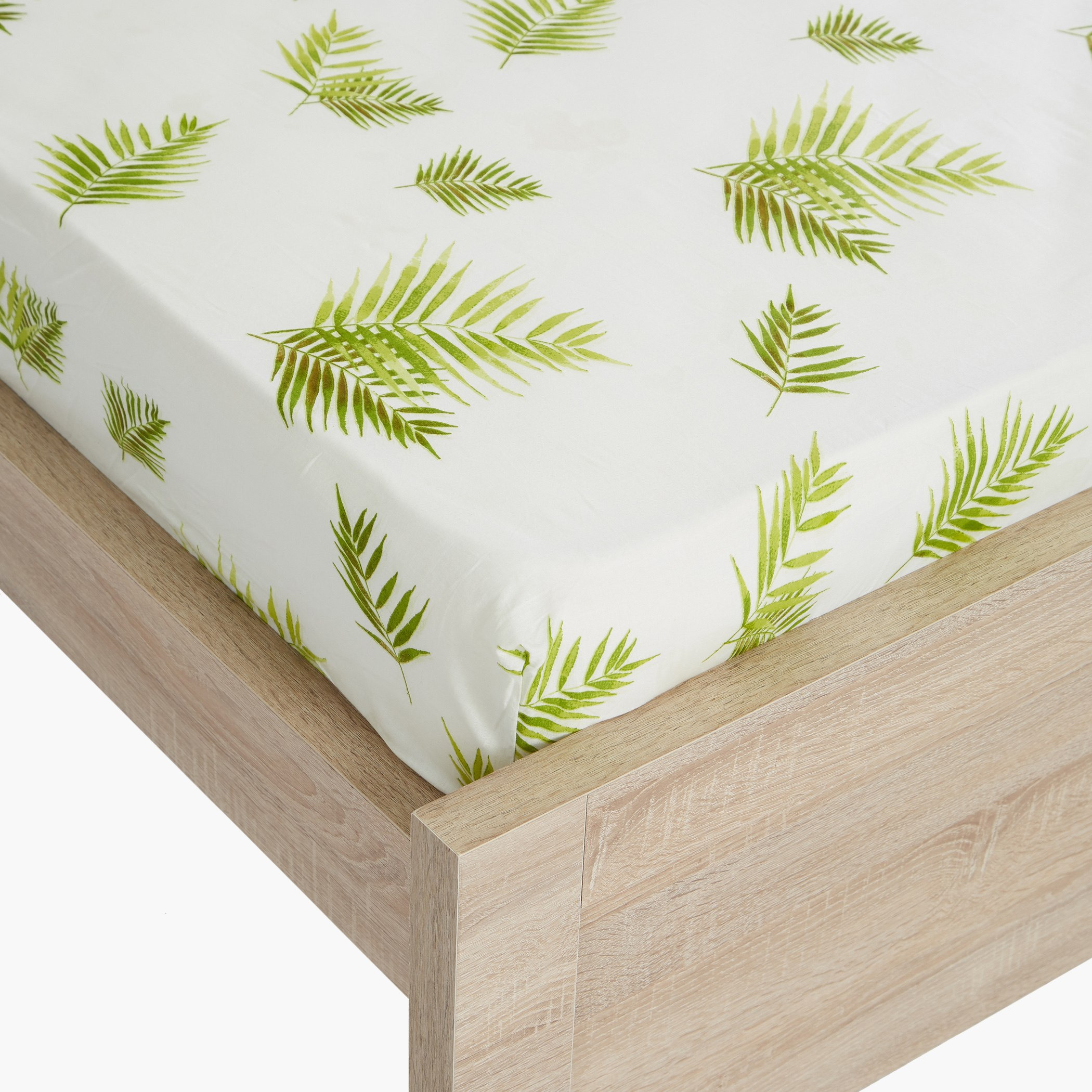 شرشف مطّاطي كينج بطبعات أوراق شجر من بوتانيك - 180x200 سم-hbxhomeware-hbxbedroom-image-1