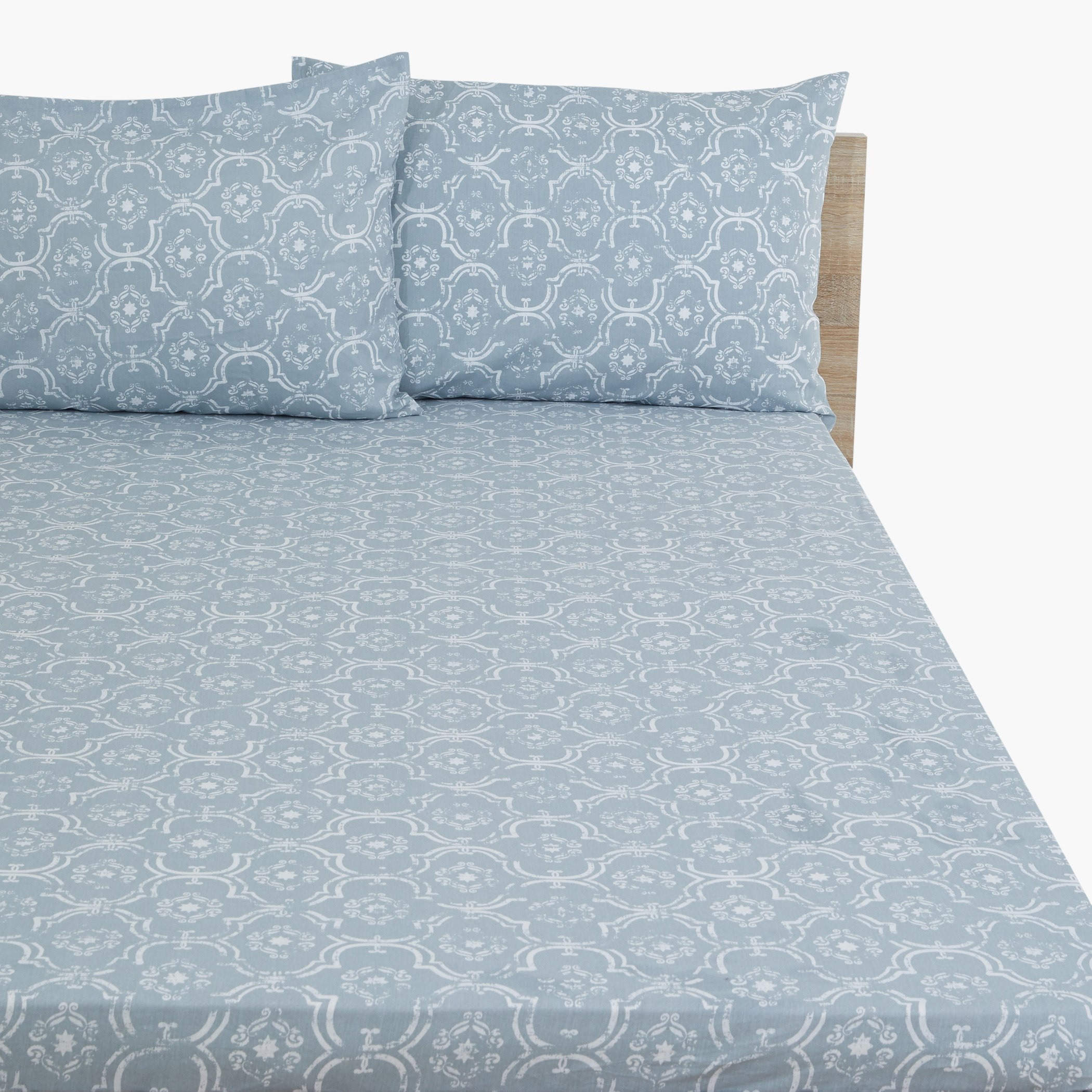 طقم شرشف مسطّح بحجم كينج 3 قطع بطبعات ألفاين - 240x260 سم-hbxhomeware-hbxbedroom-image-1