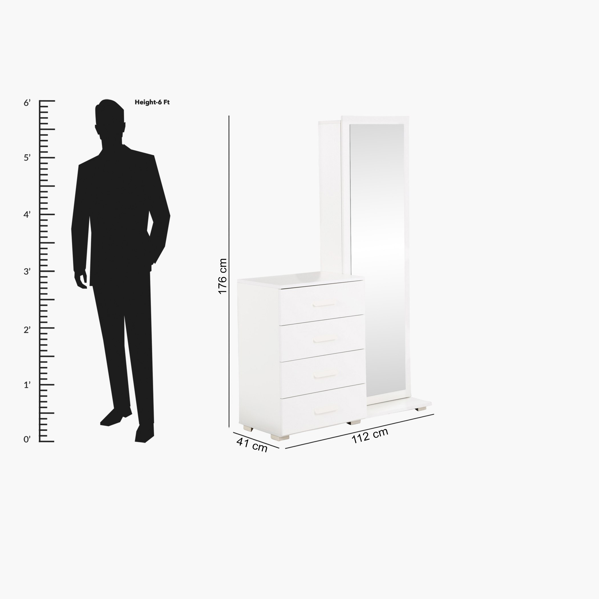 طاولة تزيين بأربعة أدراج مع مرآة من أوسلو-hbxfurniture-bedroom-dressersandmirrors-image-8