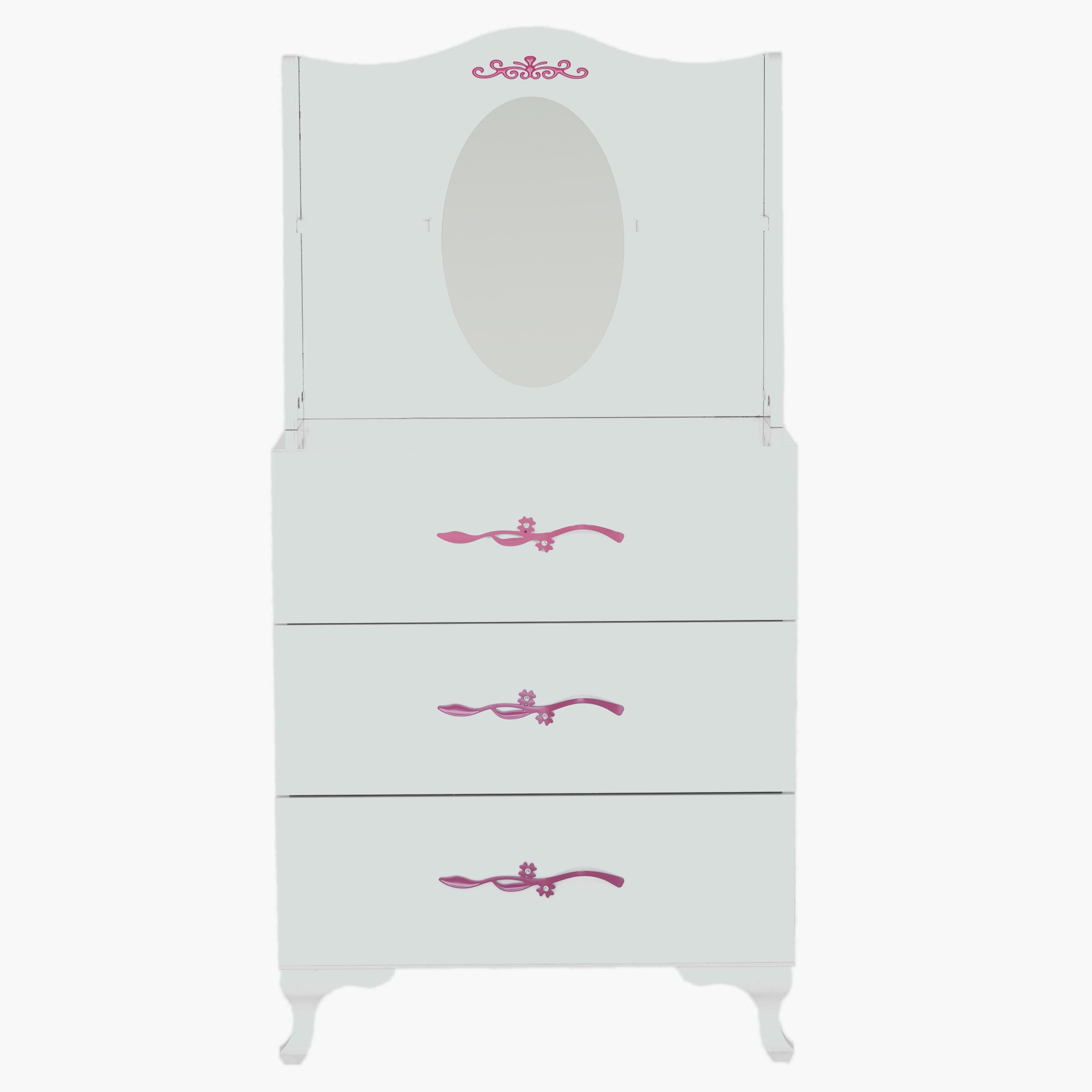 طاولة تزيين بثلاثة أبواب ومرآة من بينتونيا-hbxfurniture-kidsroom-kidsdressersandmirrors-image-2