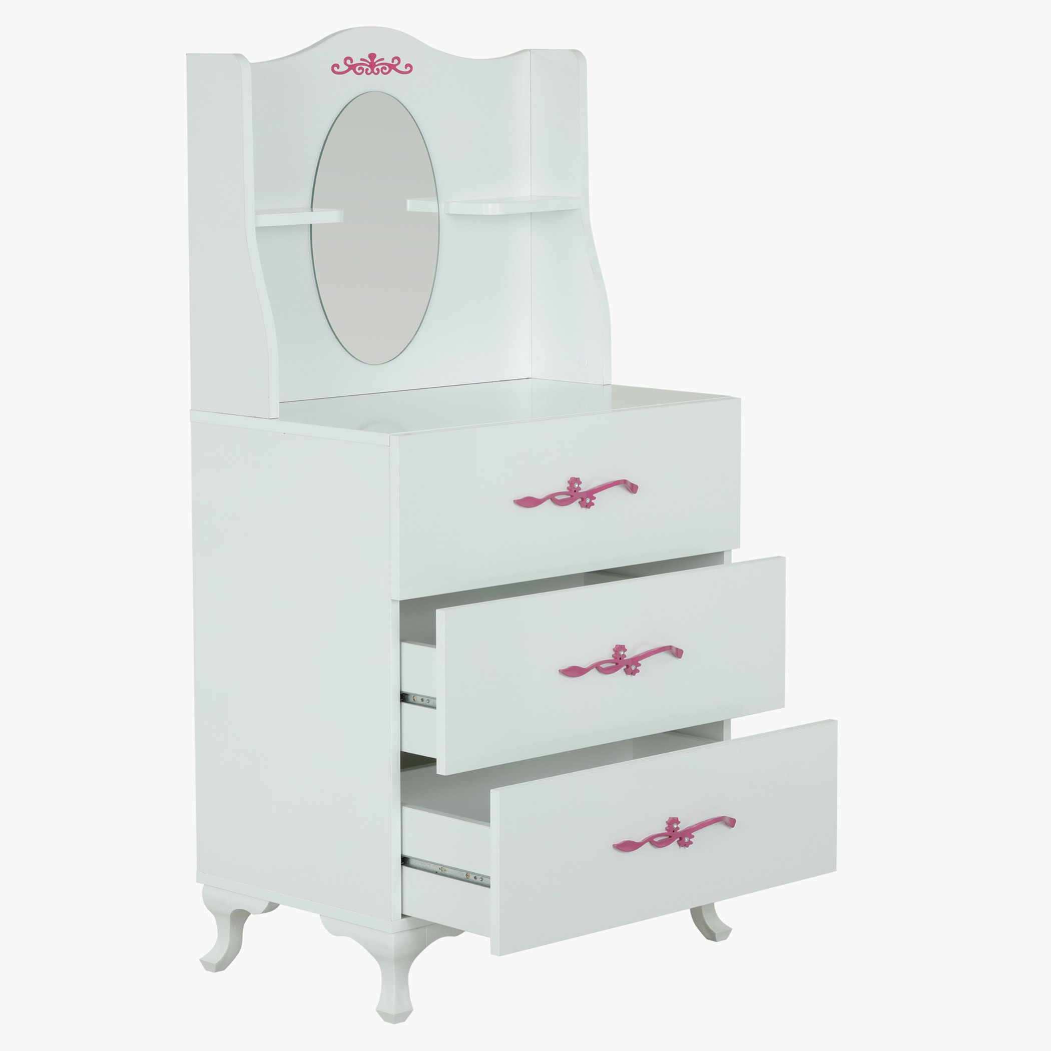 طاولة تزيين بثلاثة أبواب ومرآة من بينتونيا-hbxfurniture-kidsroom-kidsdressersandmirrors-image-3