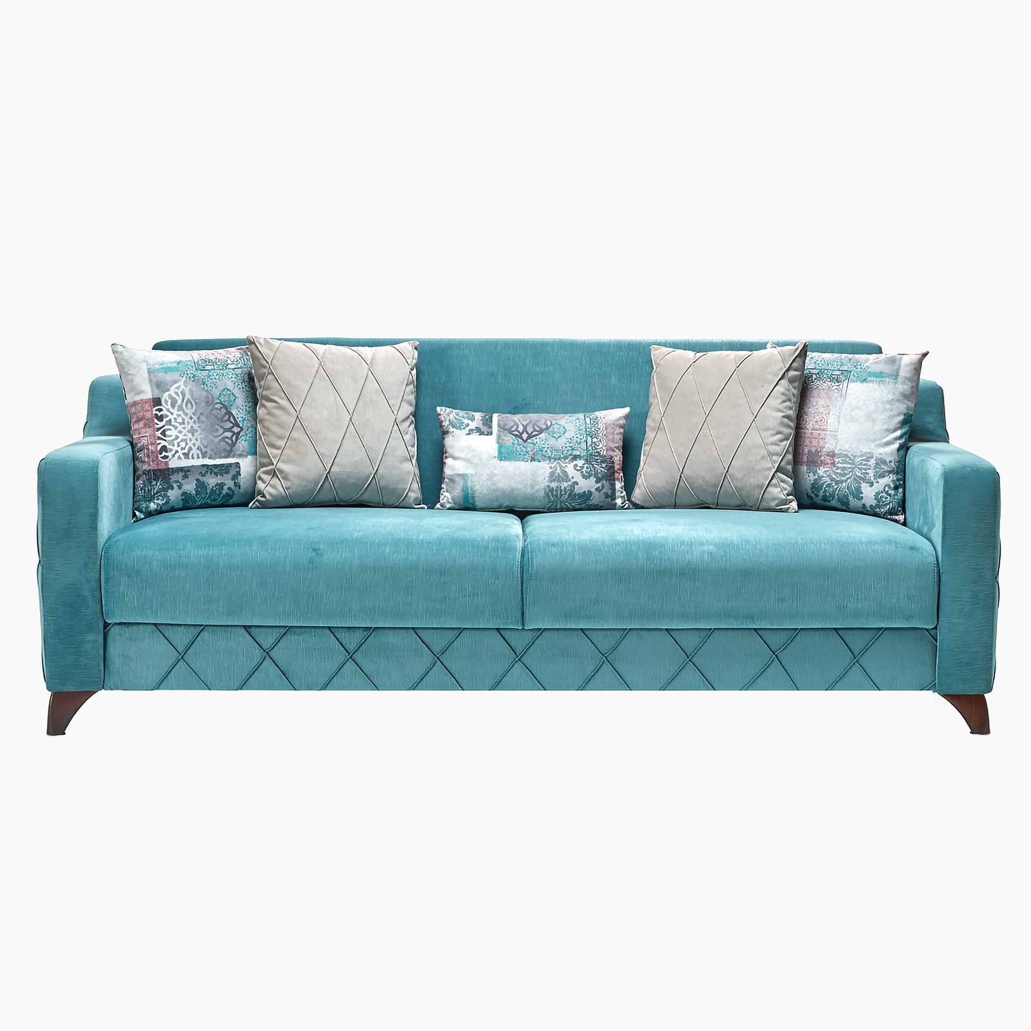أريكة سرير بارزة الملمس بـ3 مقاعد وأذرع منحنية و5 وسائد من فالنتينا-hbxlivingroom-sofasandarmchairs-sofas-image-1