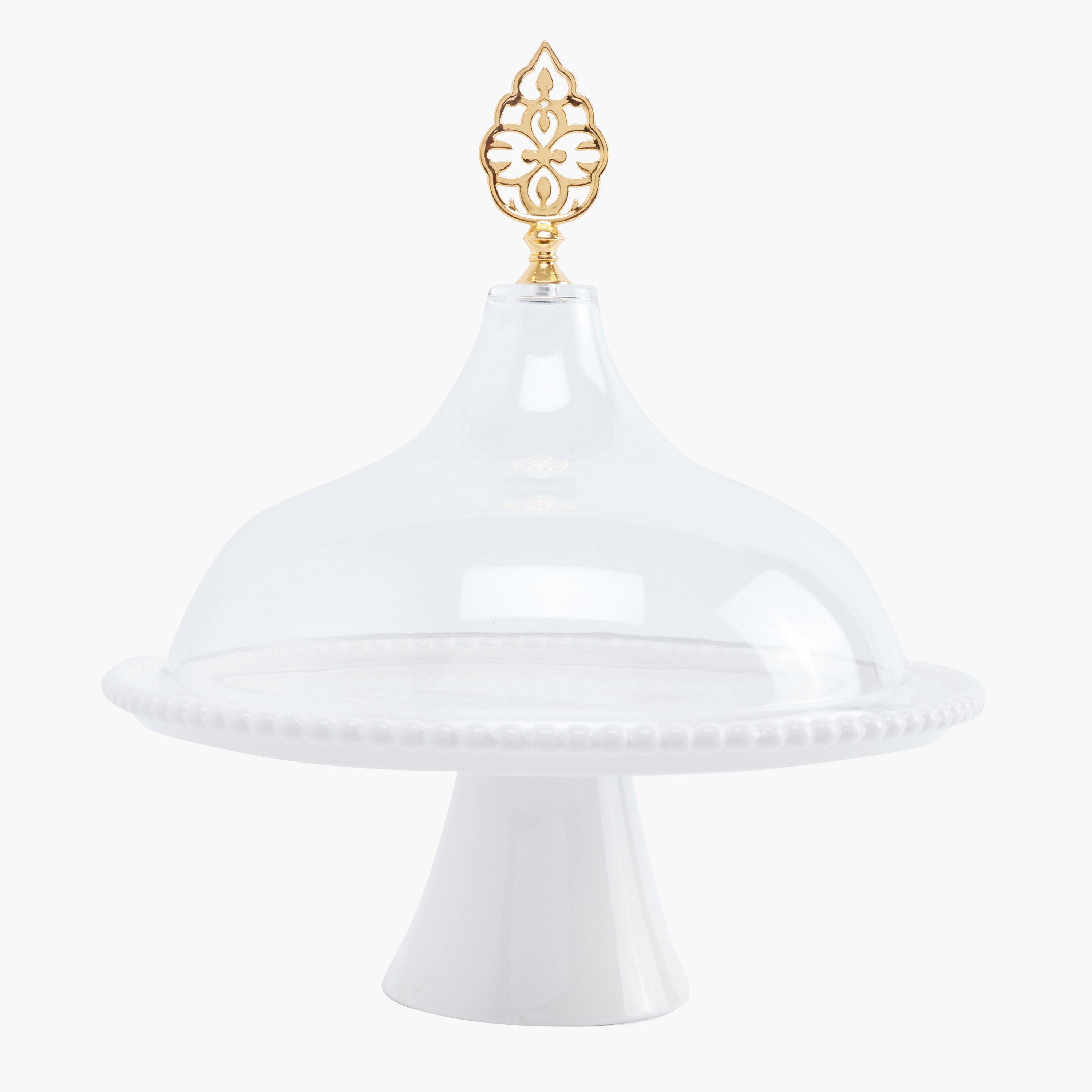 صحن كعك بغطاء من كوينز - 25 سم-hbxdecorandfurnishings-tabletop-serveware-image-1
