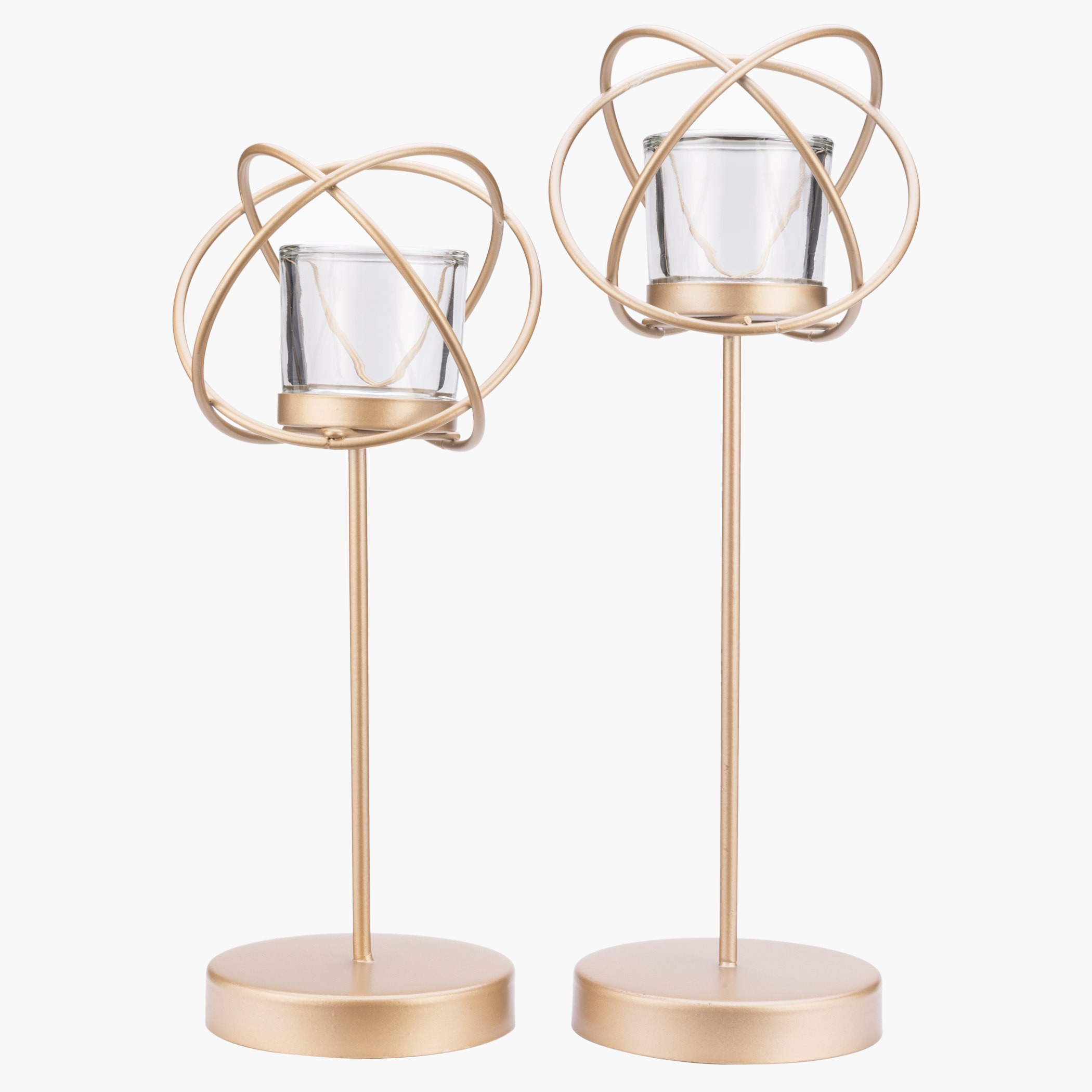 حامل شموع صغيرة للزينة أورن - طقم من قطعتين-hbxlivingroom-decorandaccessories-candleholders-image-1