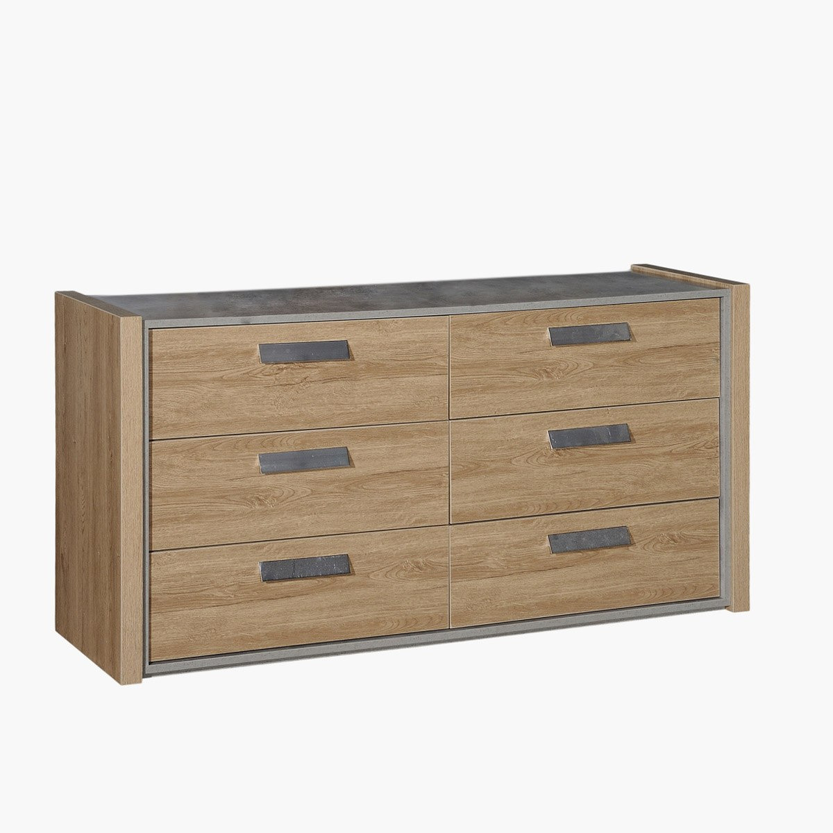 طاولة تزيين كبيرة بستة أدراج من سيمينتينو بدون مراة-hbxfurniture-bedroom-dressersandmirrors-image-1
