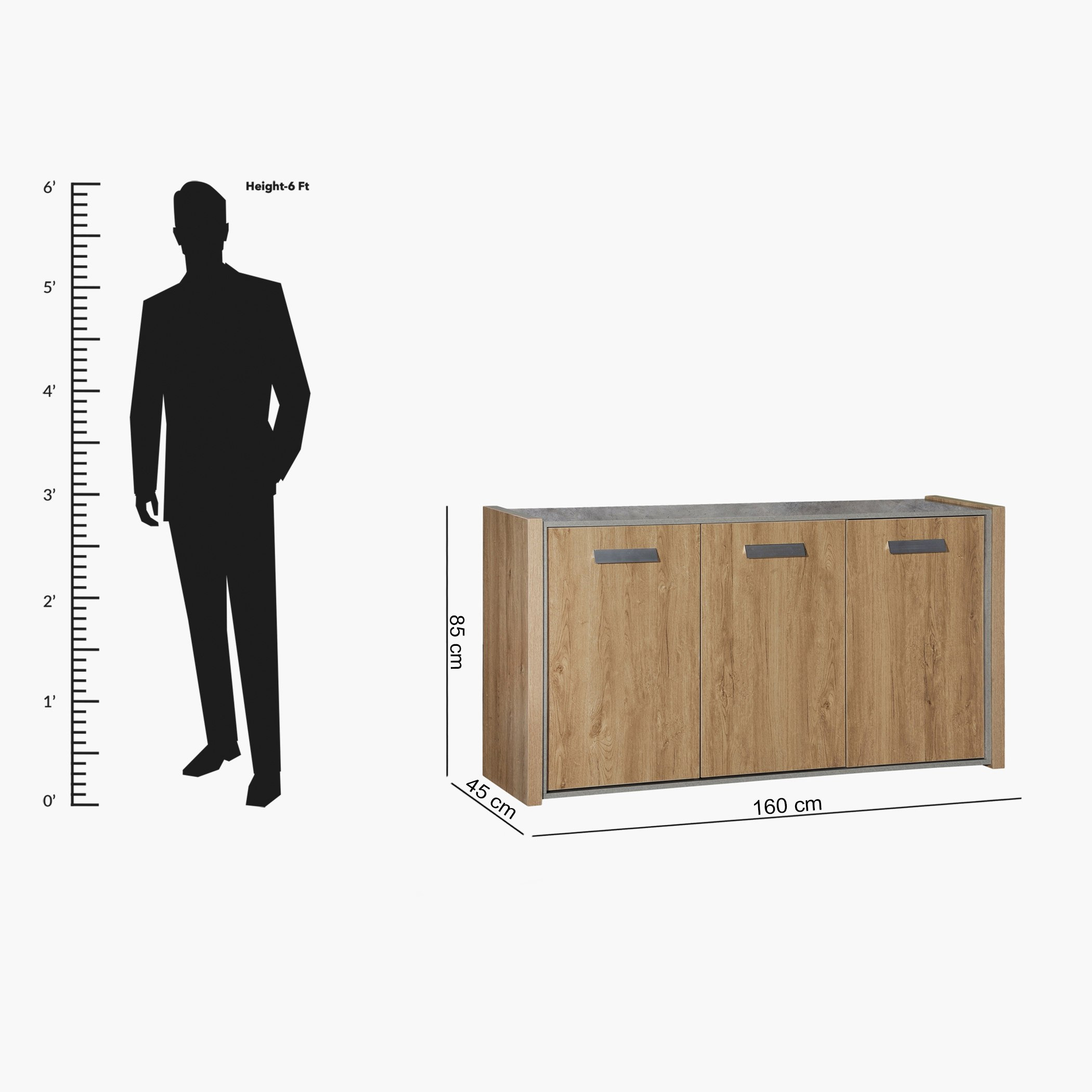 Cementino 3-Door Rectangular Side Board-hbxfurniture-diningroom-buffetsandsideboards-image-4