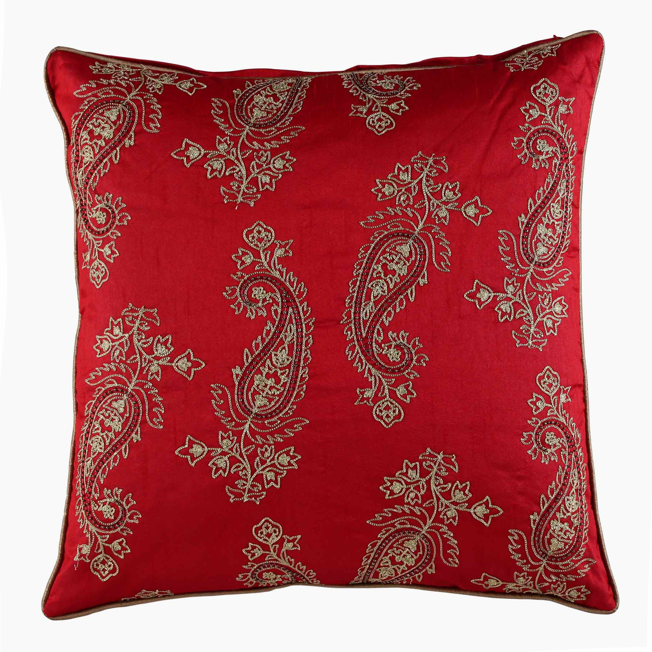 All Over Paisley Embroidered Filled Cushion - 45x45 cm-hbxlivingroom-furnishings-cushionsandcovers-filledcushions-image-1